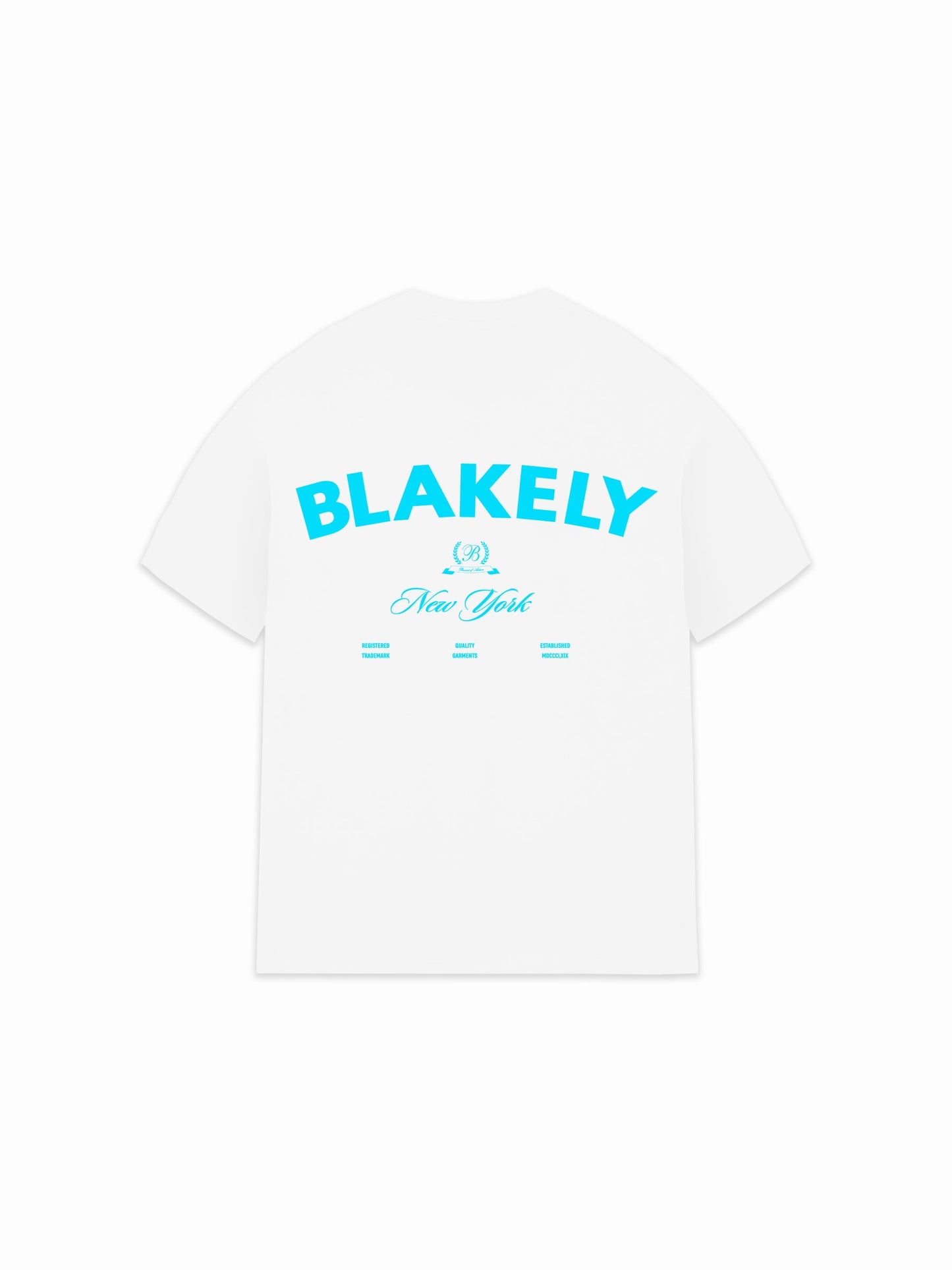 Crest Relaxed T-Shirt - White & Aqua