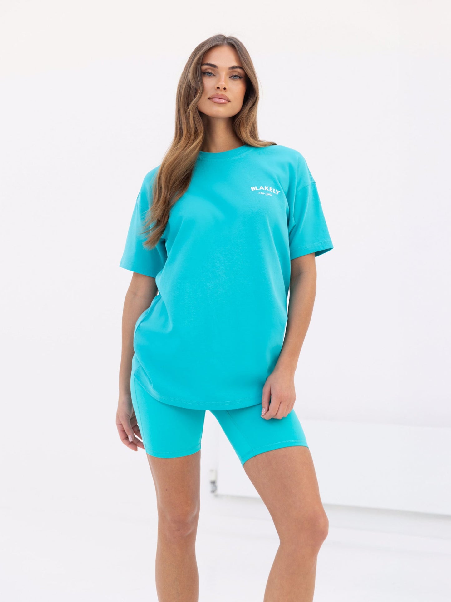 NY Crest Oversized T-Shirt - Aqua
