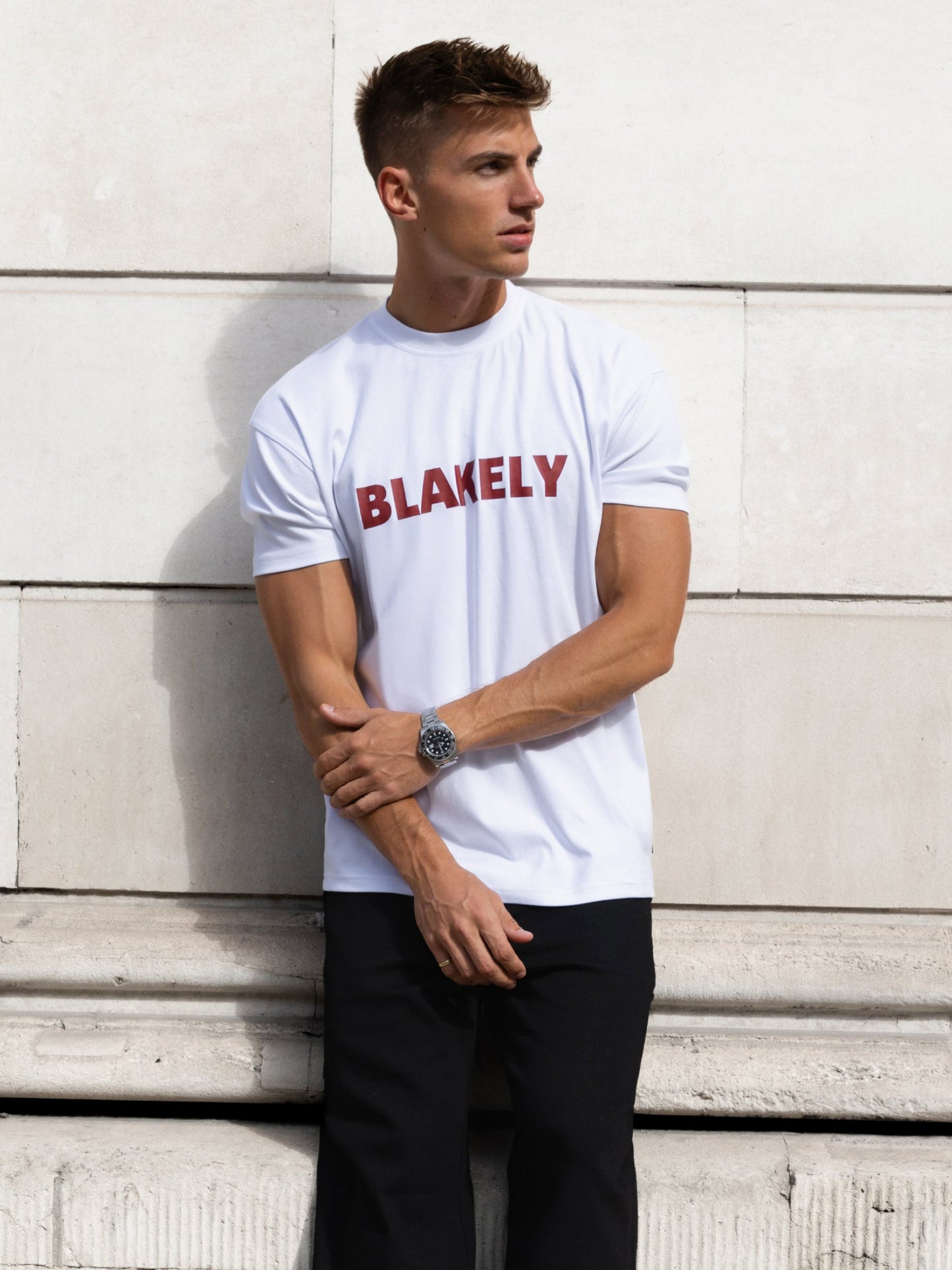 Raife Relaxed T-Shirt - White & Red