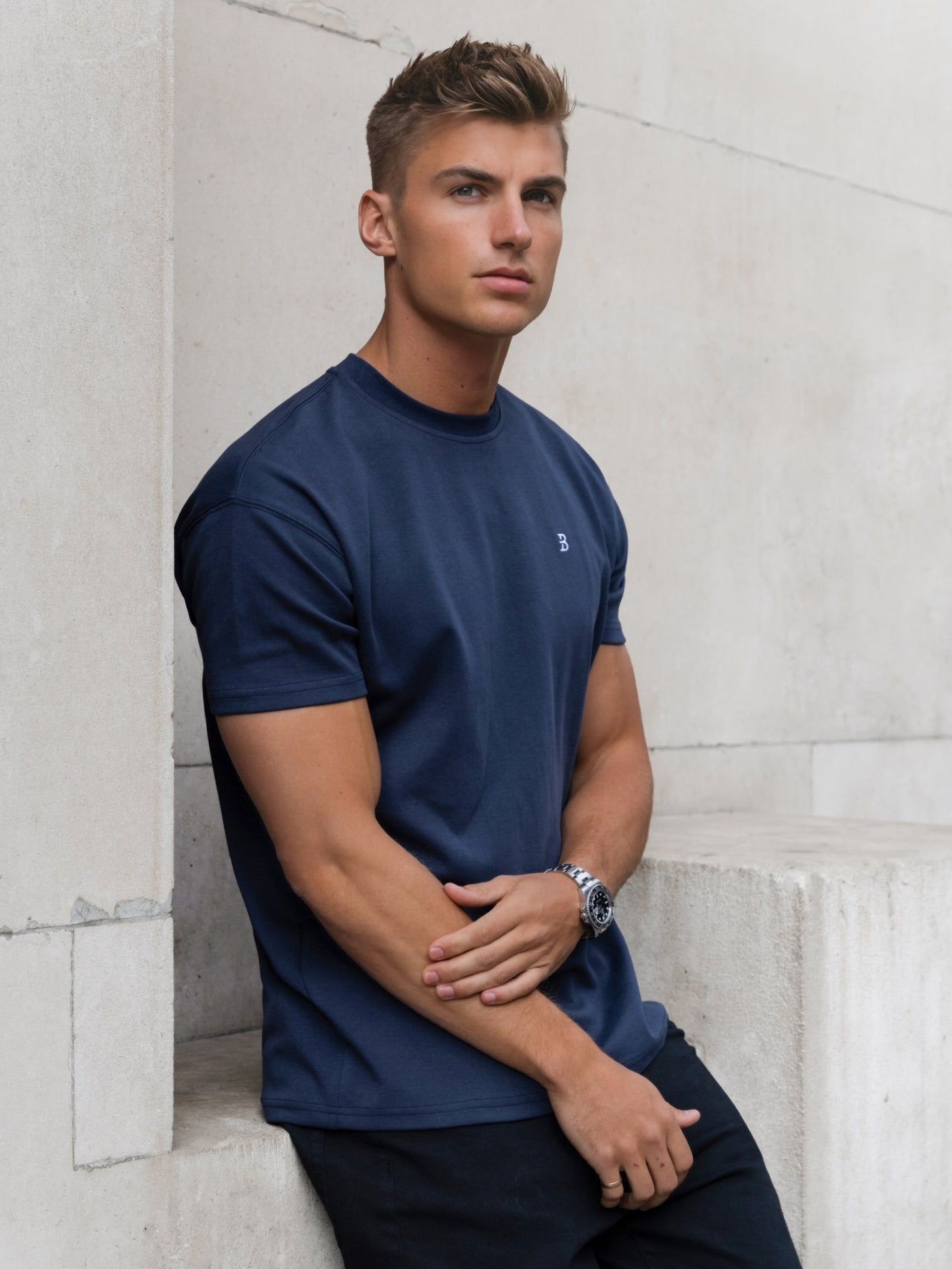 Conrad Relaxed Anchor T-Shirt - True Navy