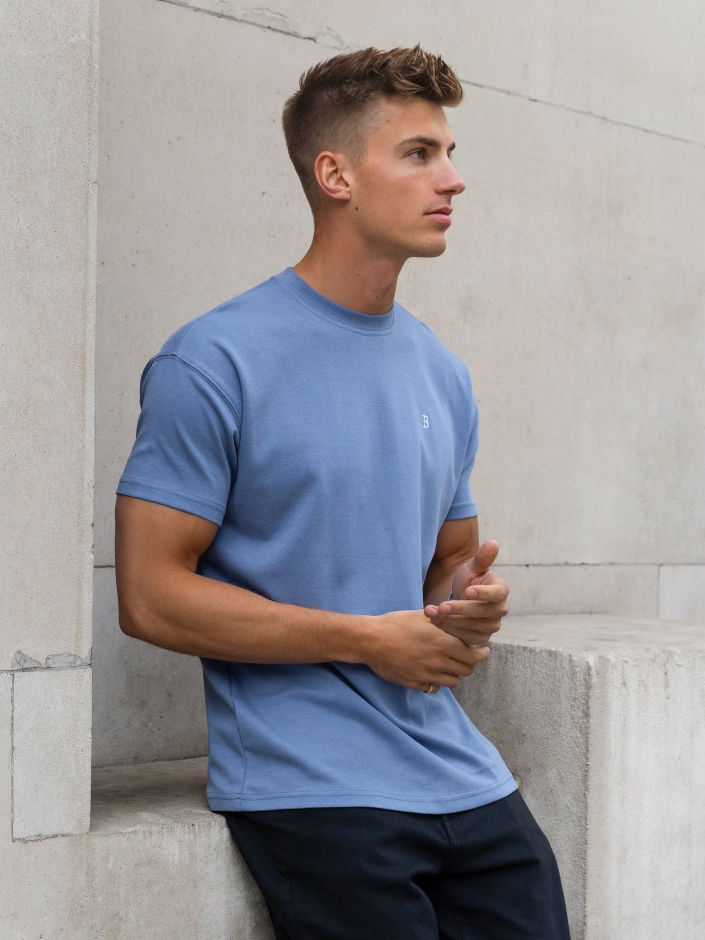 Conrad Relaxed Anchor T-Shirt - Mid Blue