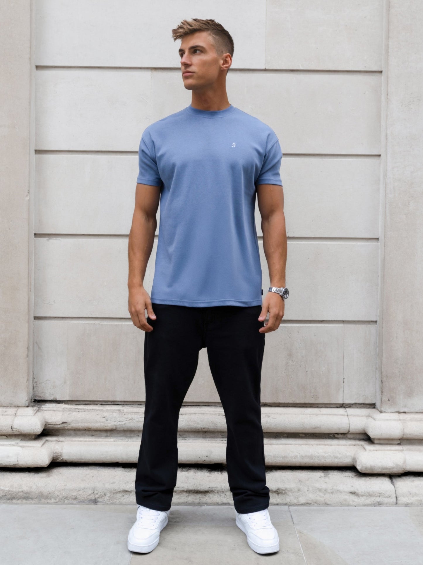 Conrad Relaxed Anchor T-Shirt - Mid Blue