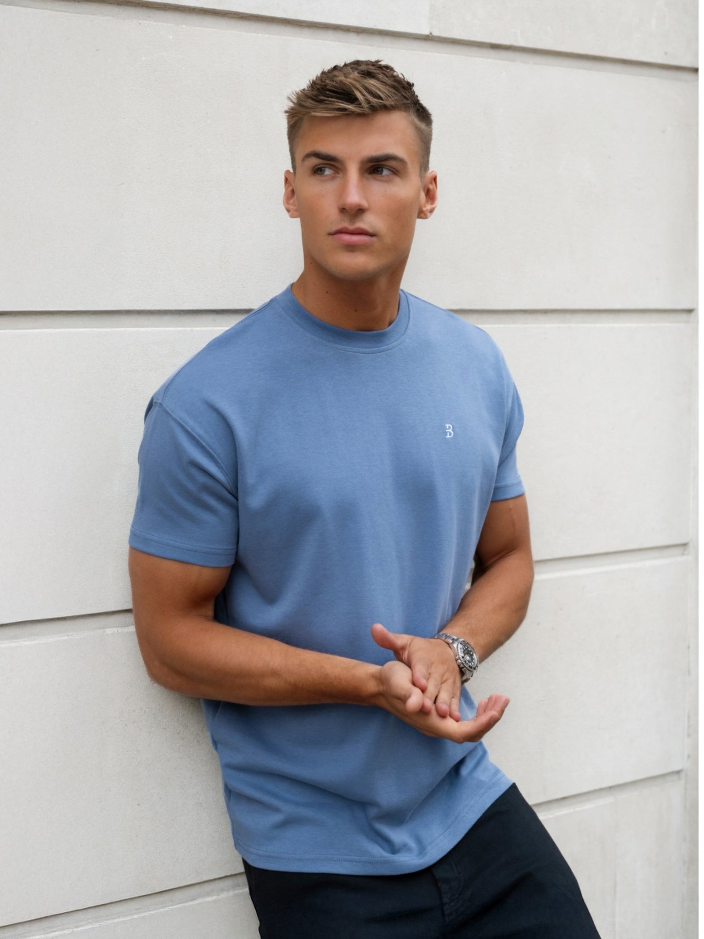 Conrad Relaxed Anchor T-Shirt - Mid Blue
