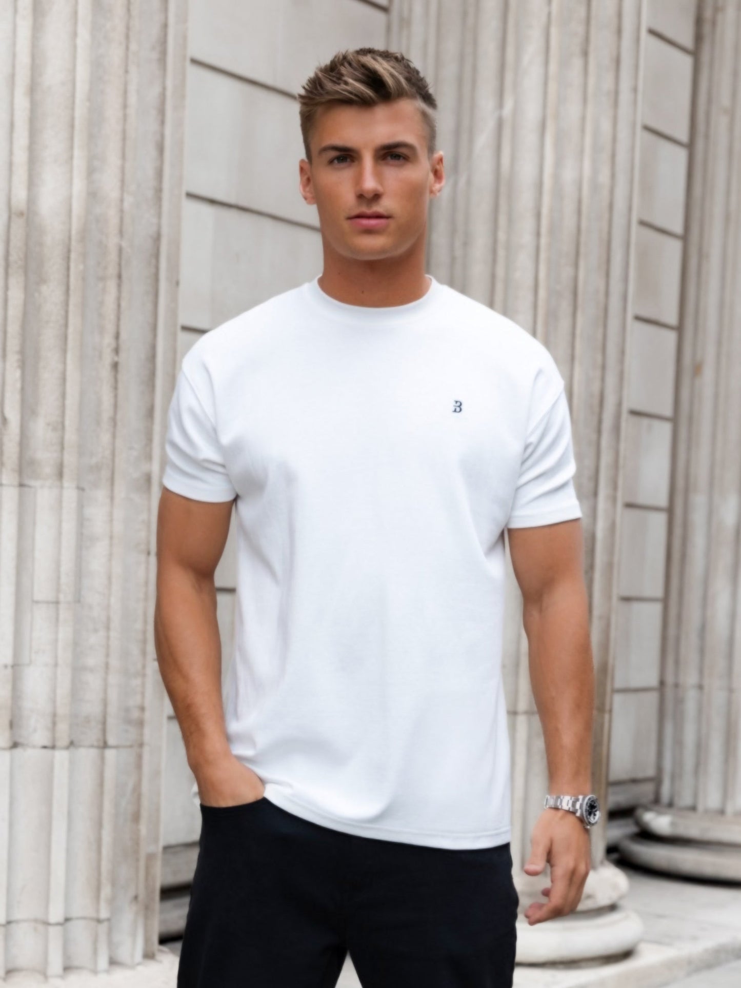 Conrad Relaxed Anchor T-Shirt - Flat White