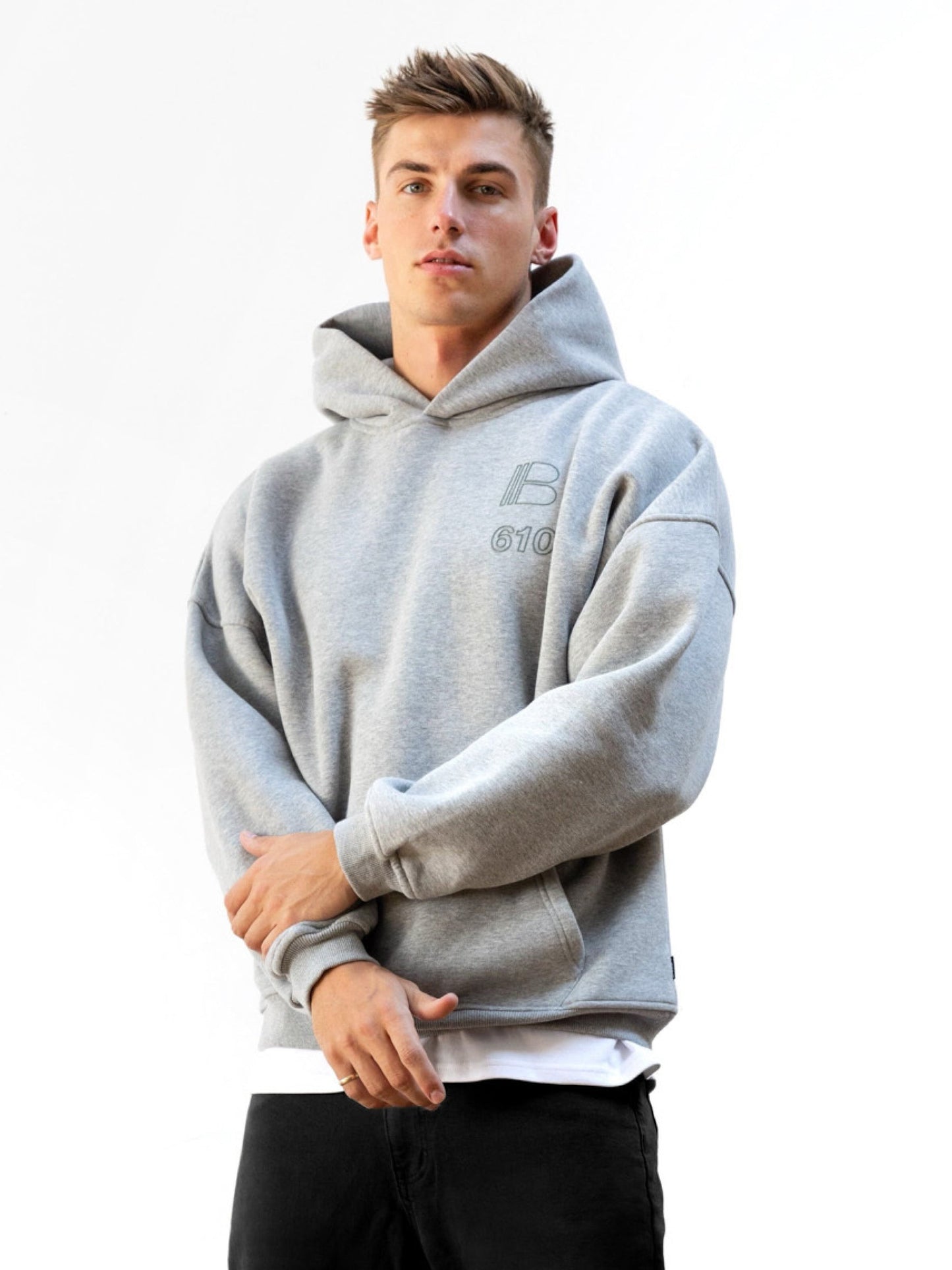 Apex City Relaxed Hoodie - Marl Grey