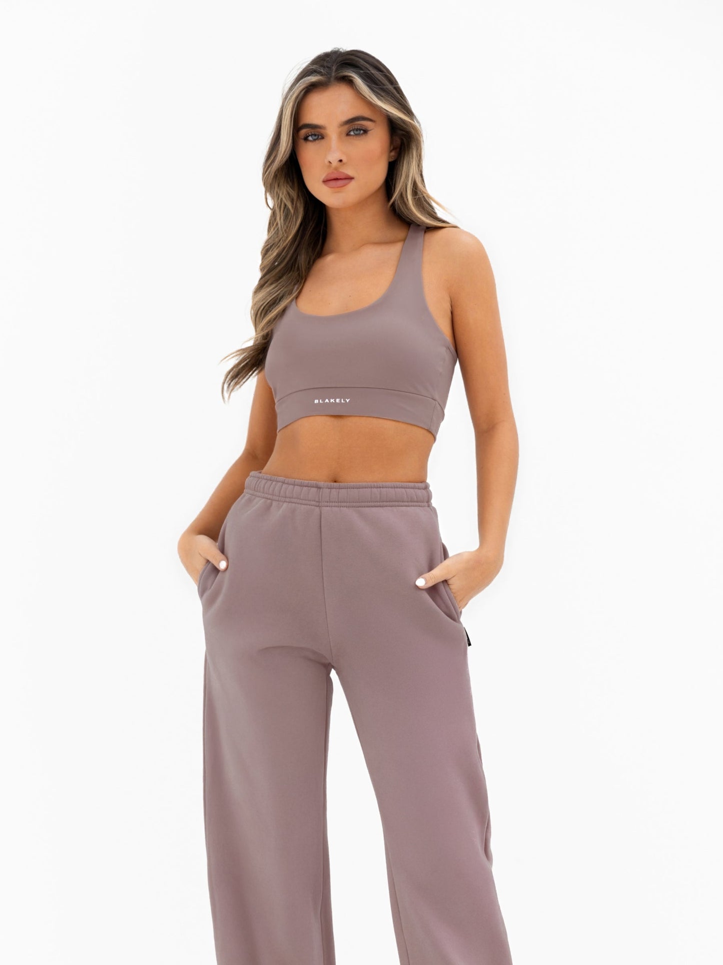 Isabel Wide Leg Sweatpants - Pink Taupe