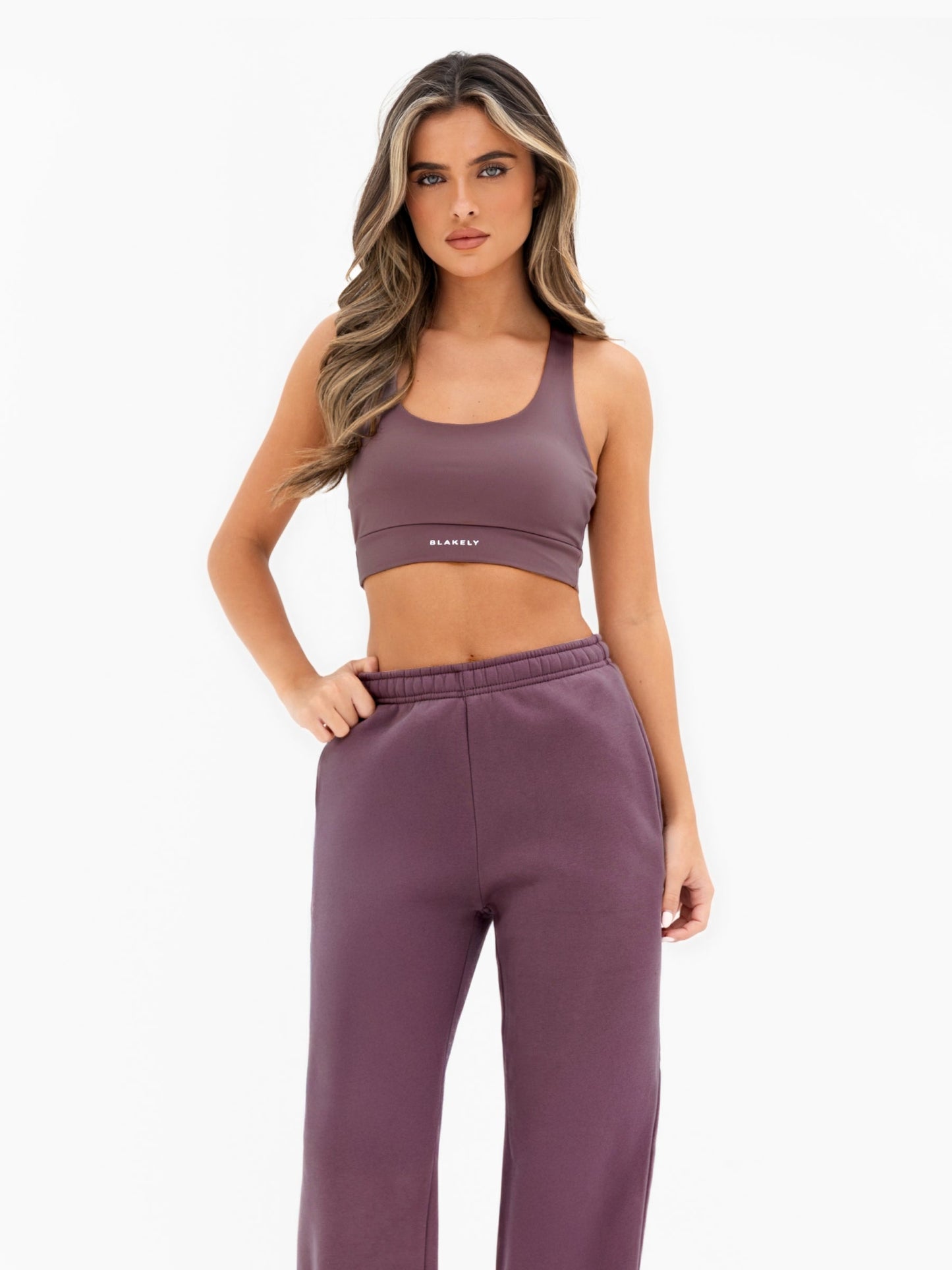 Isabel Wide Leg Sweatpants - Light Plum