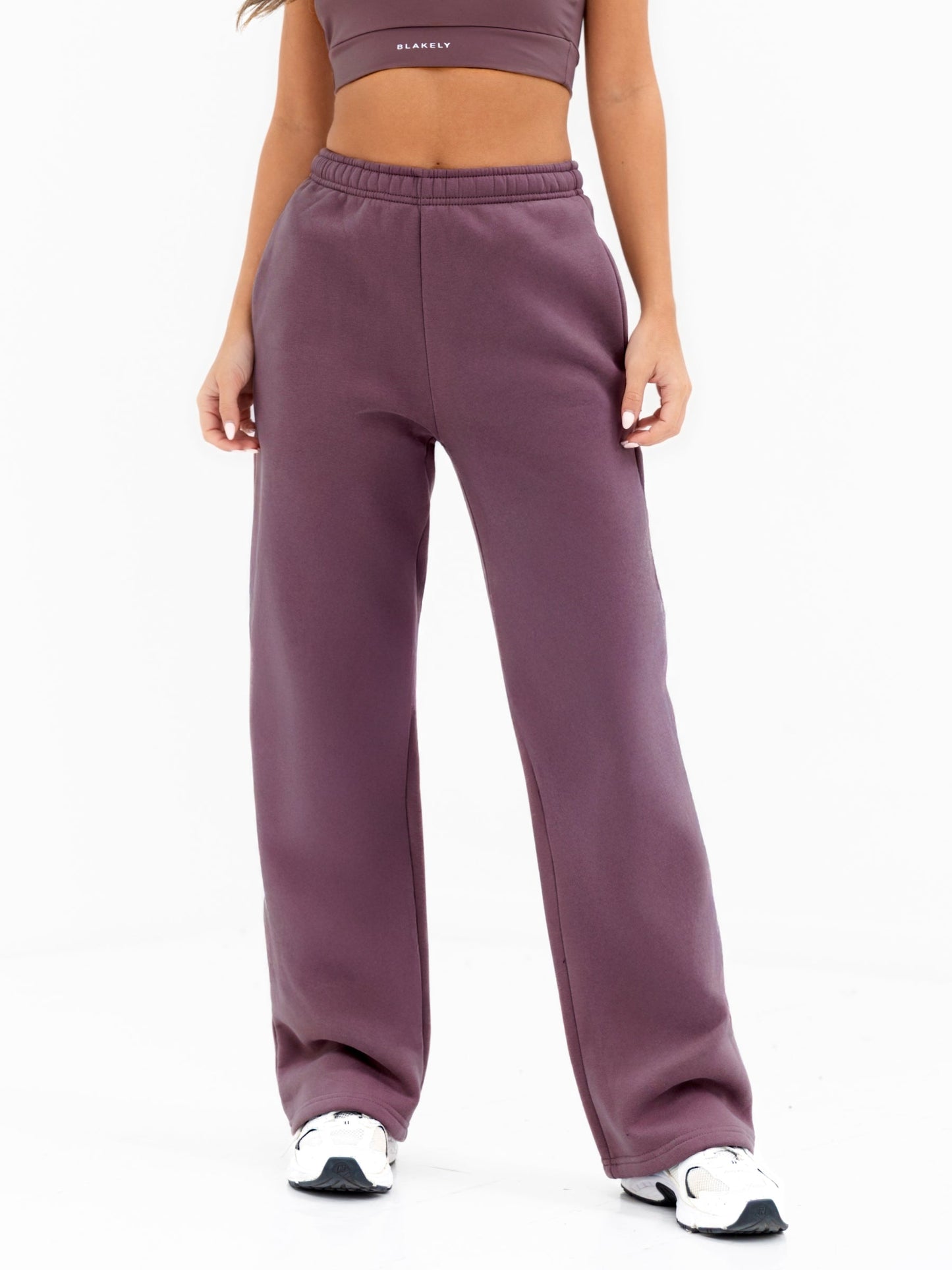 Isabel Wide Leg Sweatpants - Light Plum
