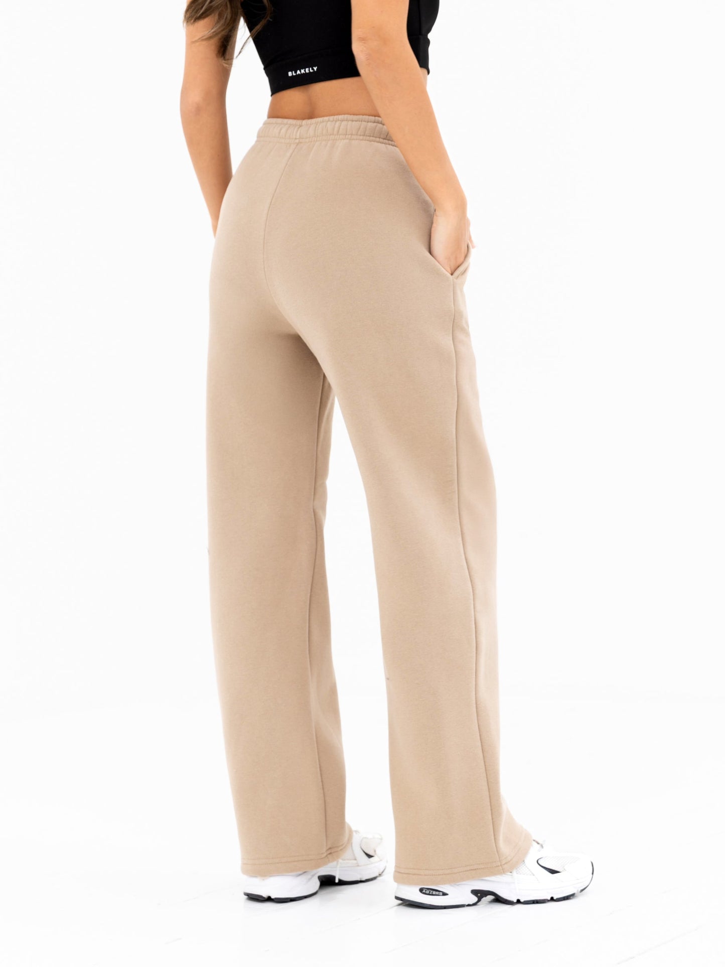 Isabel Wide Leg Sweatpants - Tan