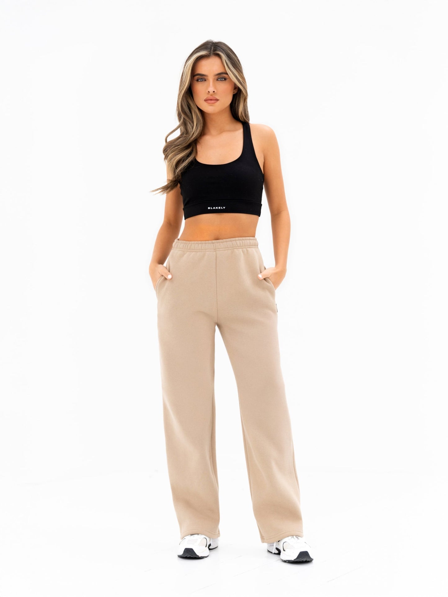 Isabel Wide Leg Sweatpants - Tan