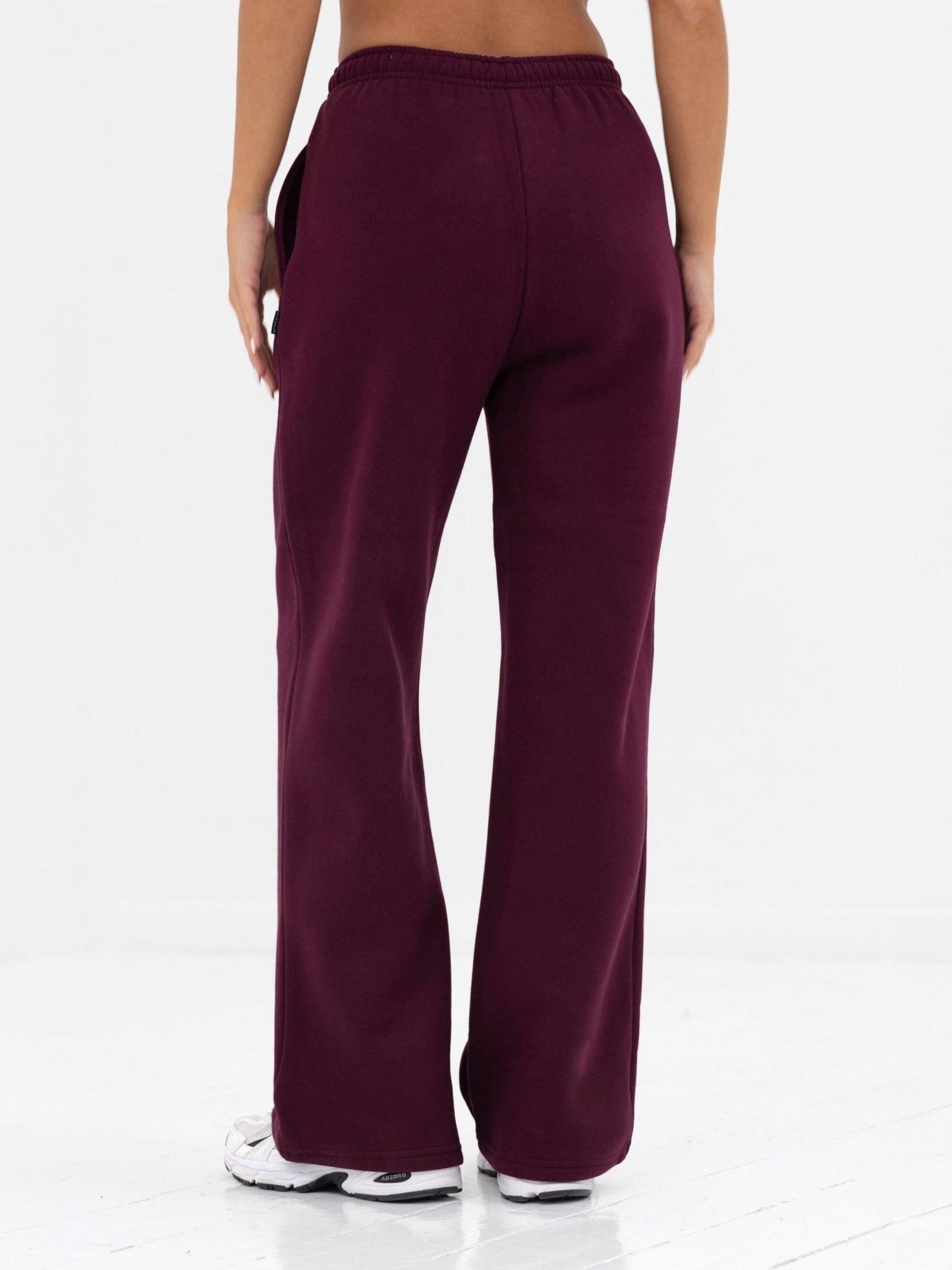 Kayla Wide Leg Sweatpants - Dark Cherry