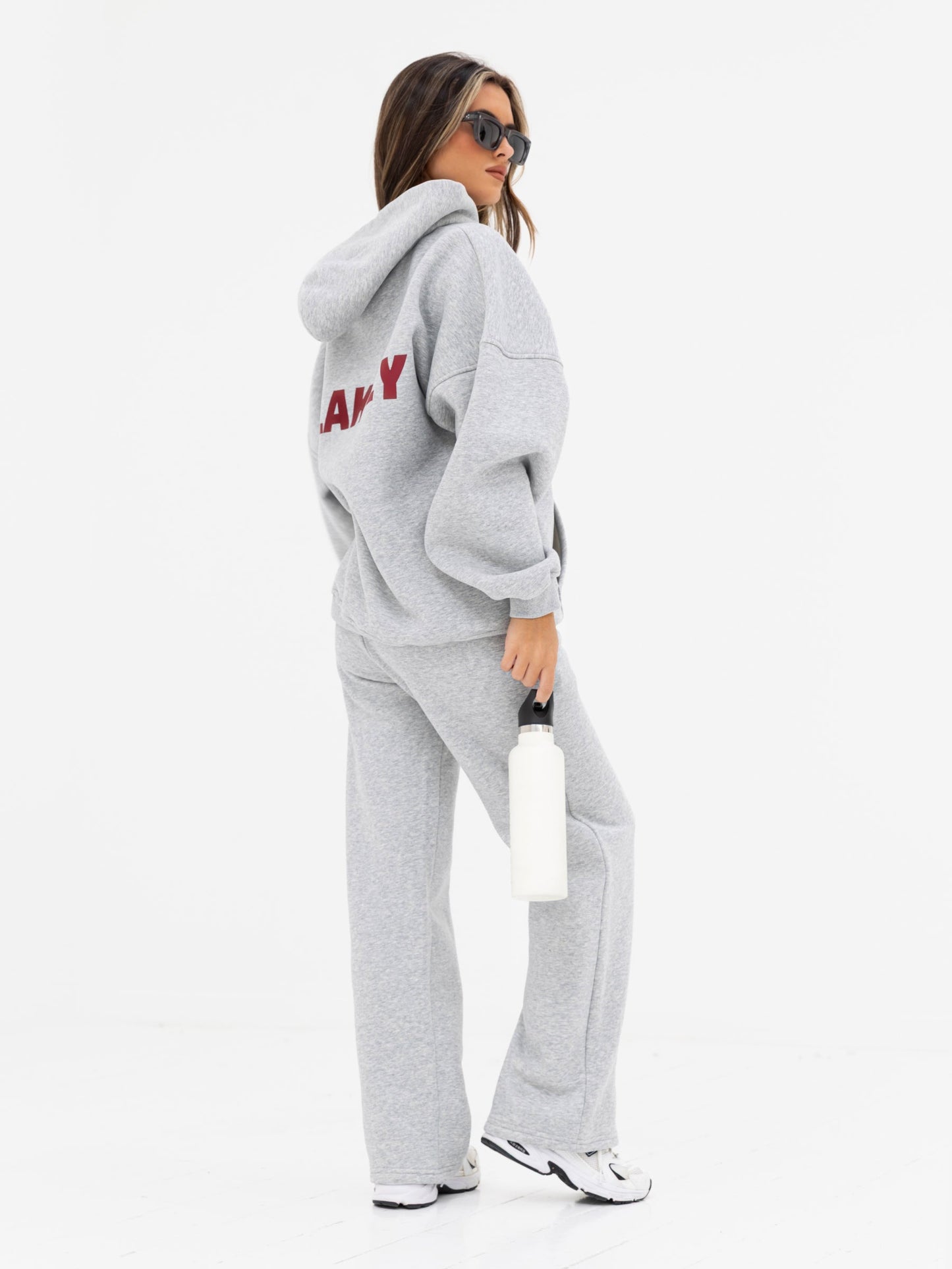 Kayla Wide Leg Sweatpants - Marl Grey