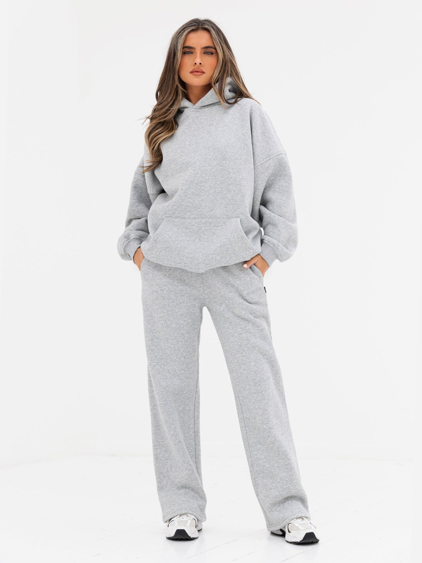 Kayla Wide Leg Sweatpants - Marl Grey