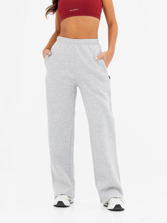 Kayla Wide Leg Sweatpants - Marl Grey