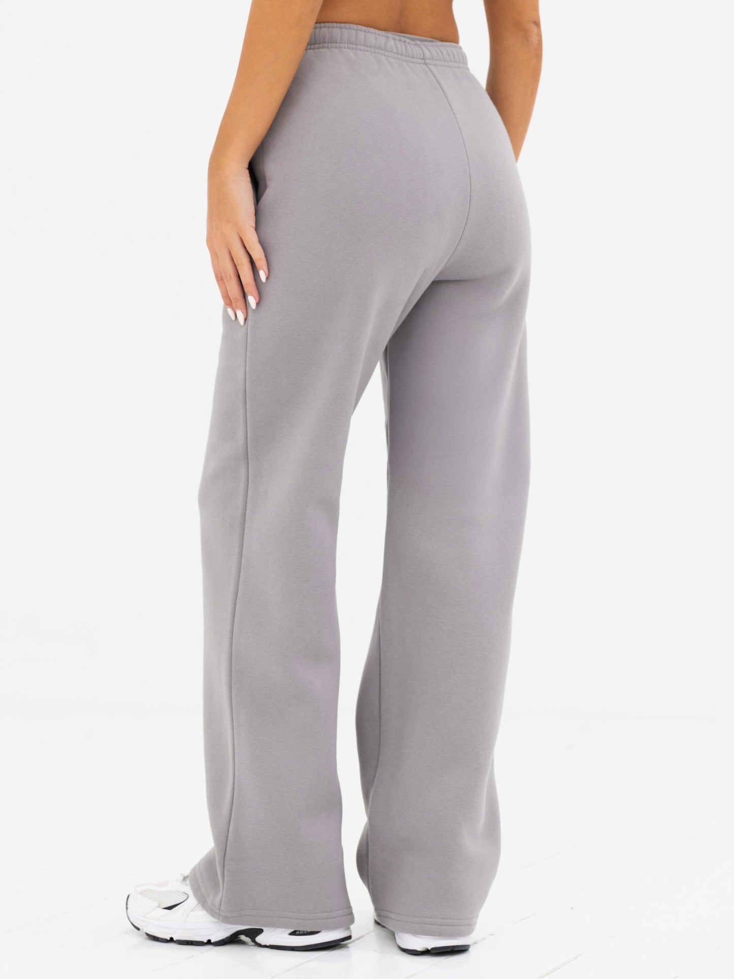 Kayla Wide Leg Sweatpants - Mid Grey