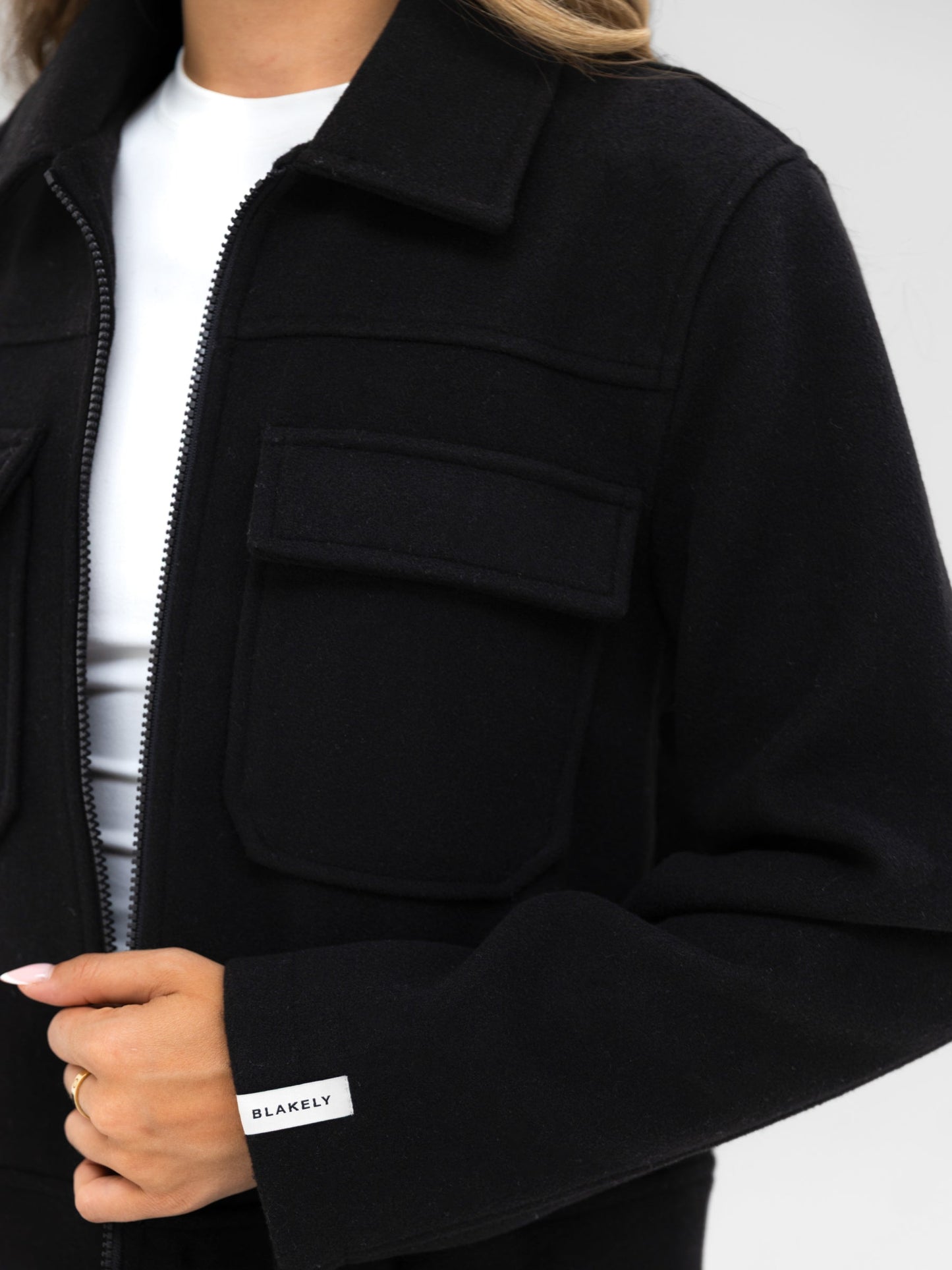 Ellie Zip Up Jacket - Black