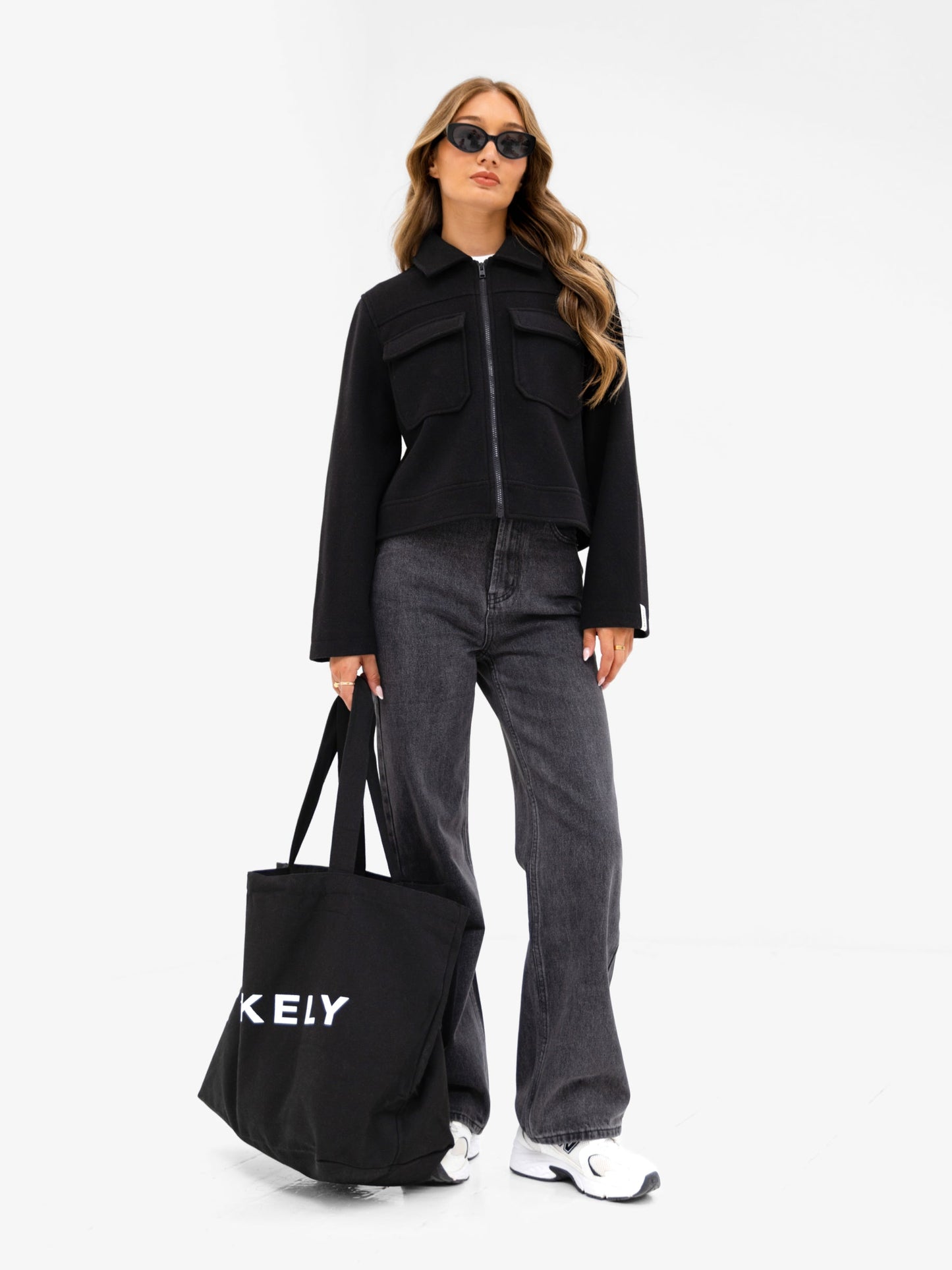 Ellie Zip Up Jacket - Black