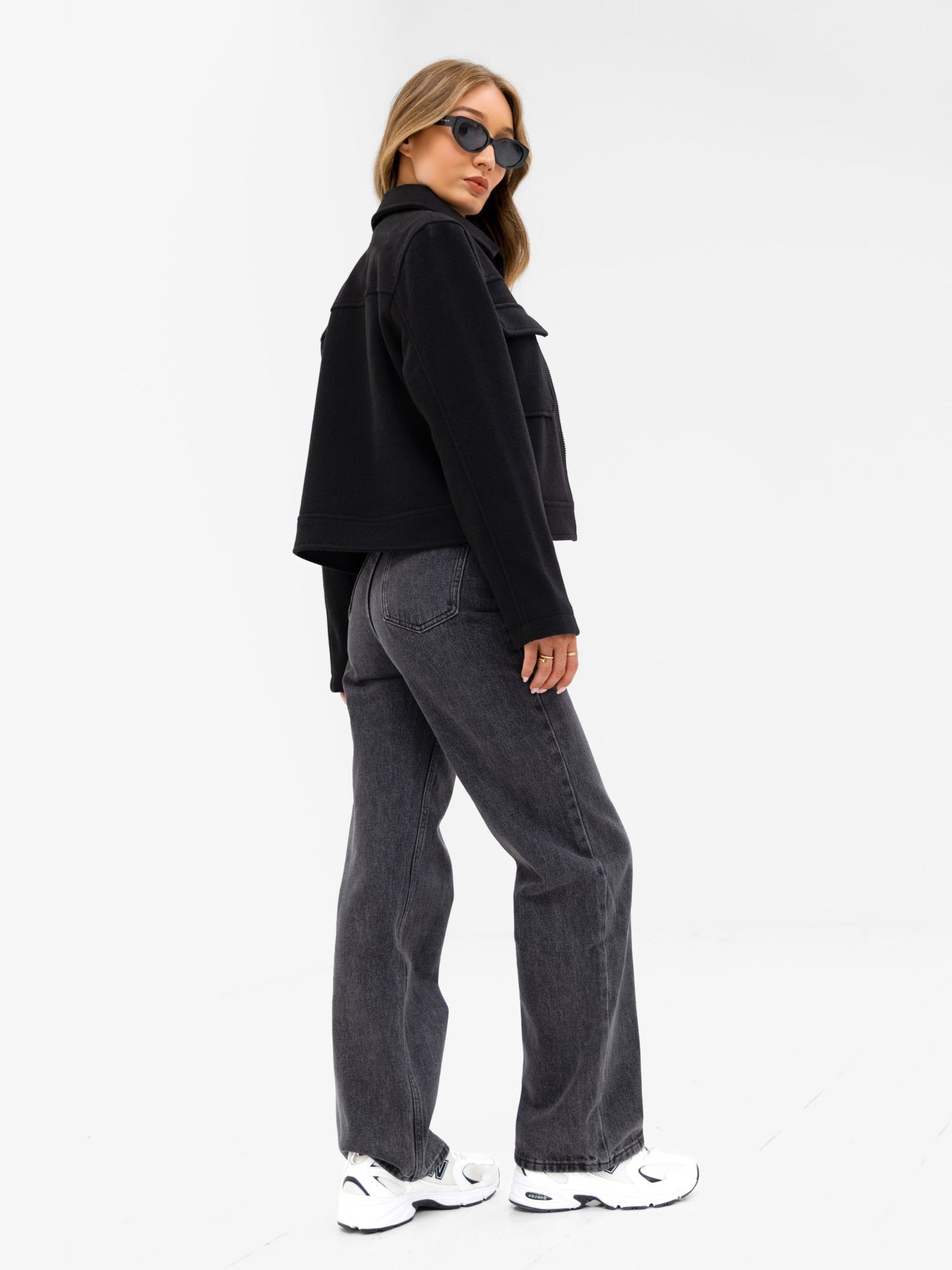 Ellie Zip Up Jacket - Black