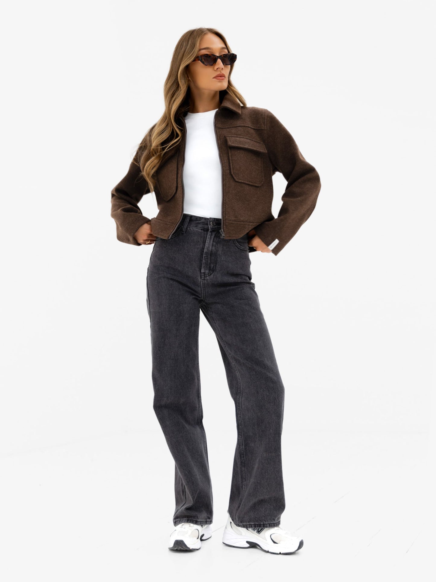 Ellie Zip Up Jacket - Brown