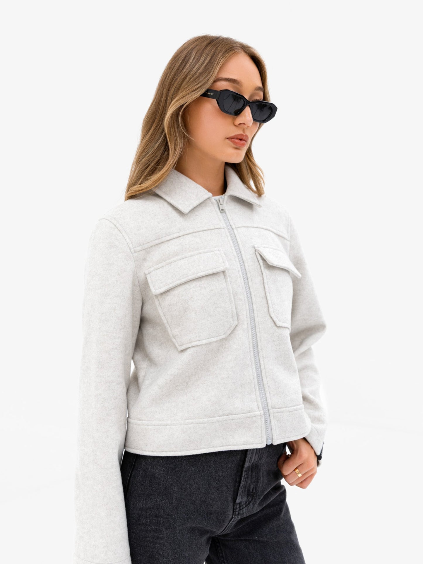 Ellie Zip Up Jacket - Stone