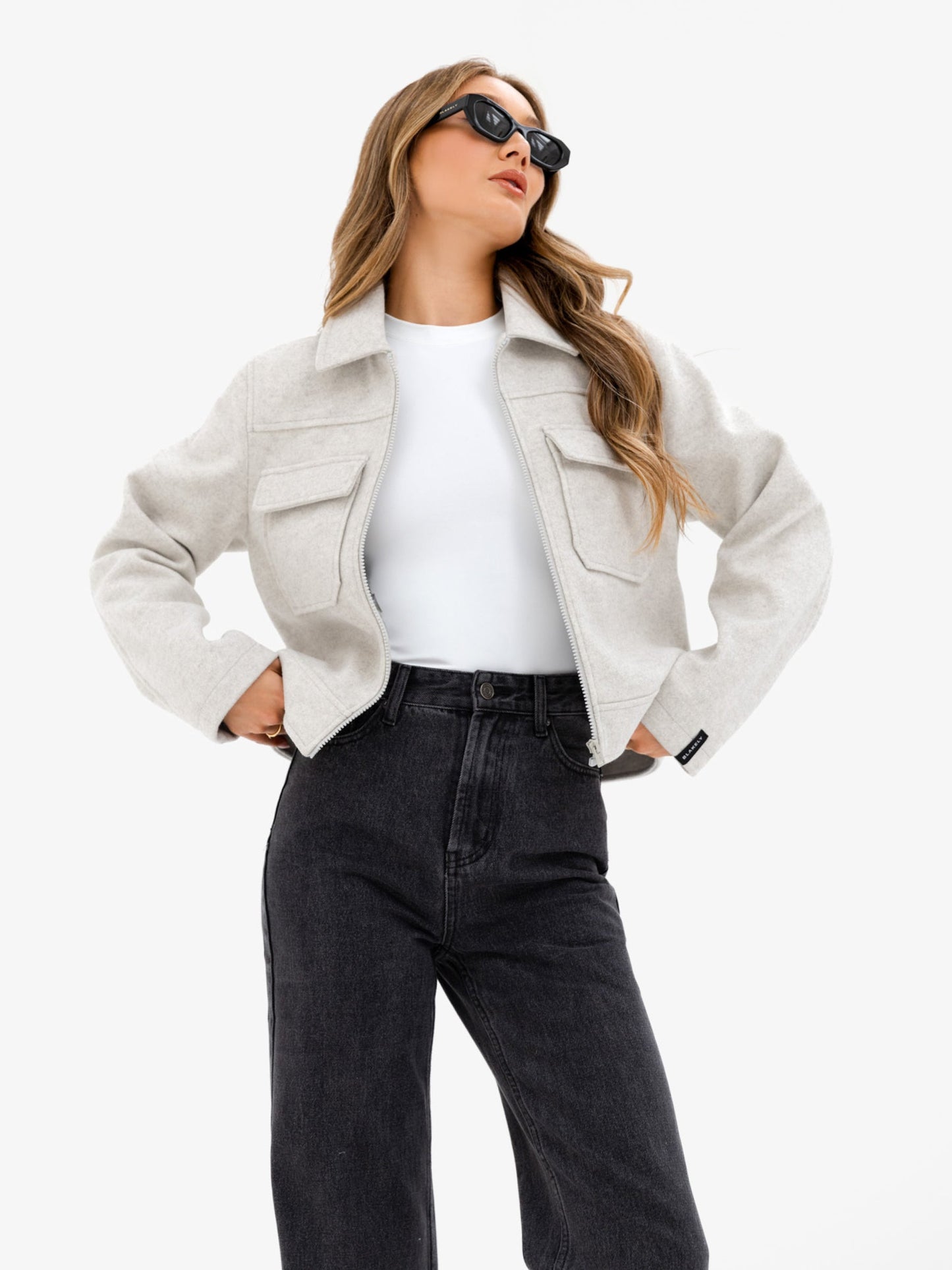 Ellie Zip Up Jacket - Stone