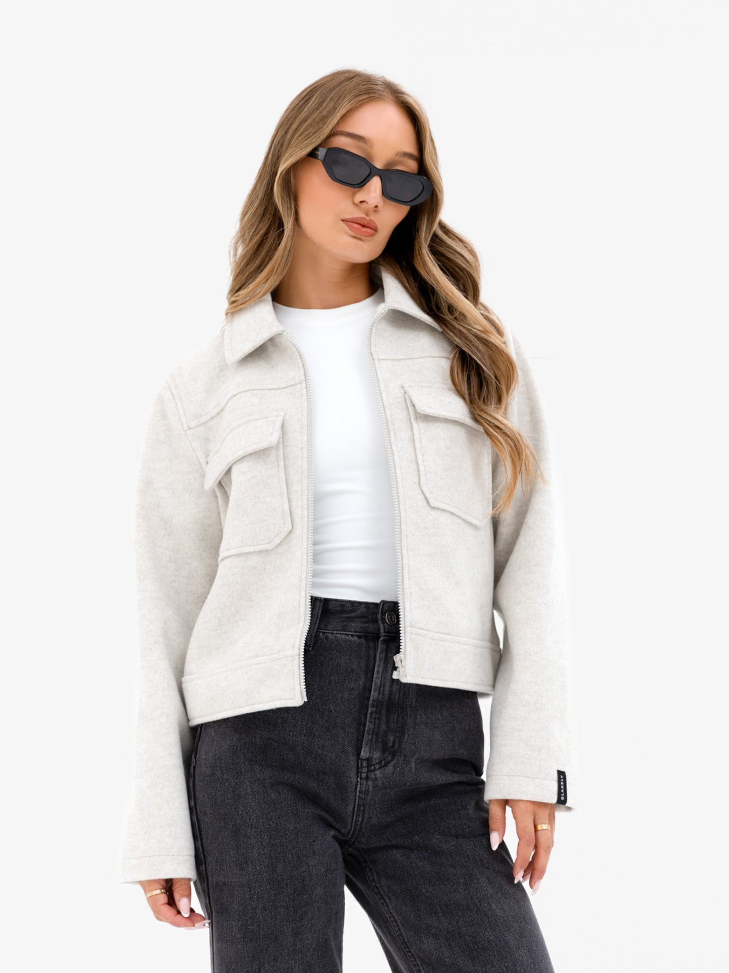 Ellie Zip Up Jacket - Stone