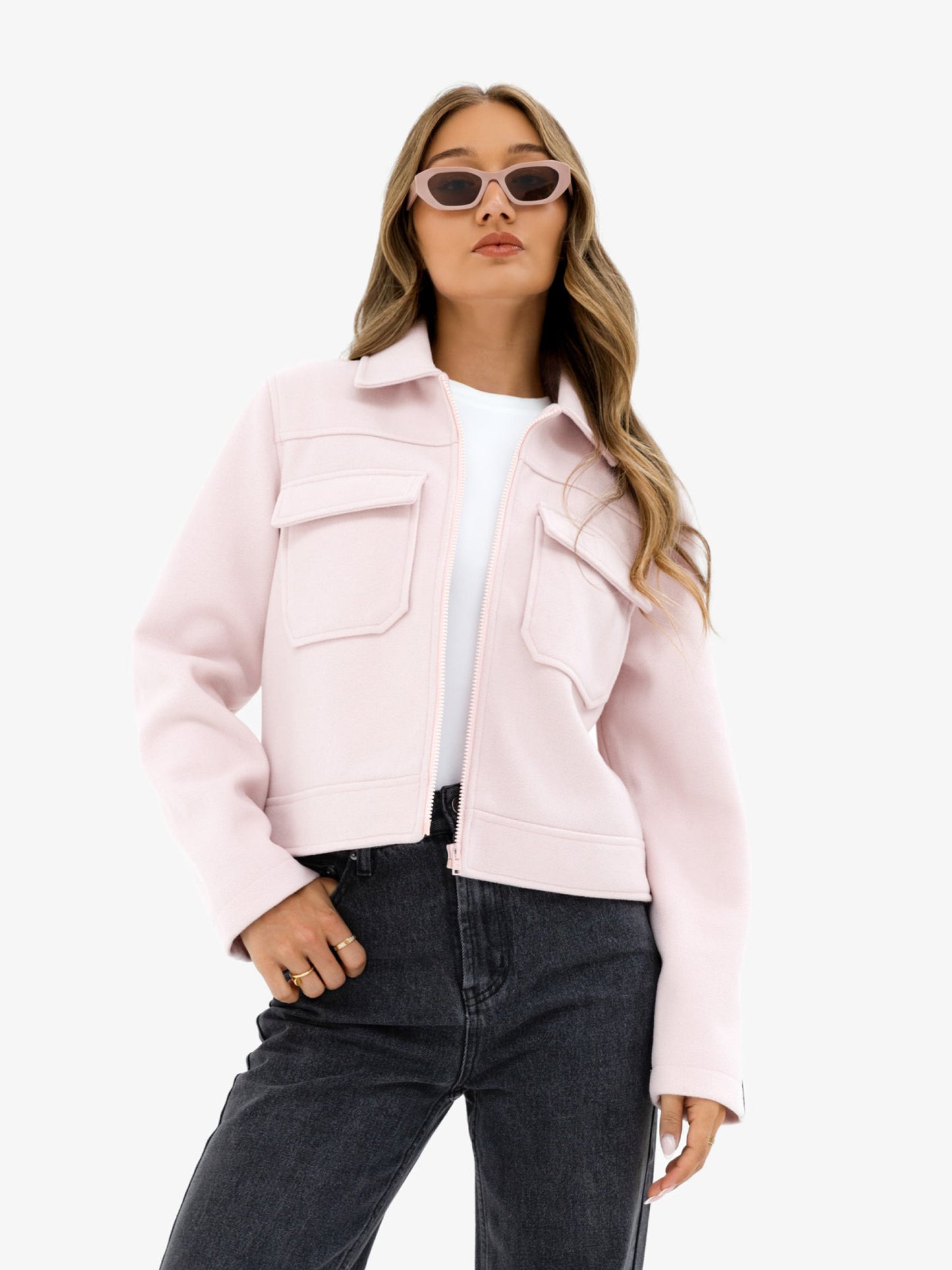Ellie Zip Up Jacket - Pink