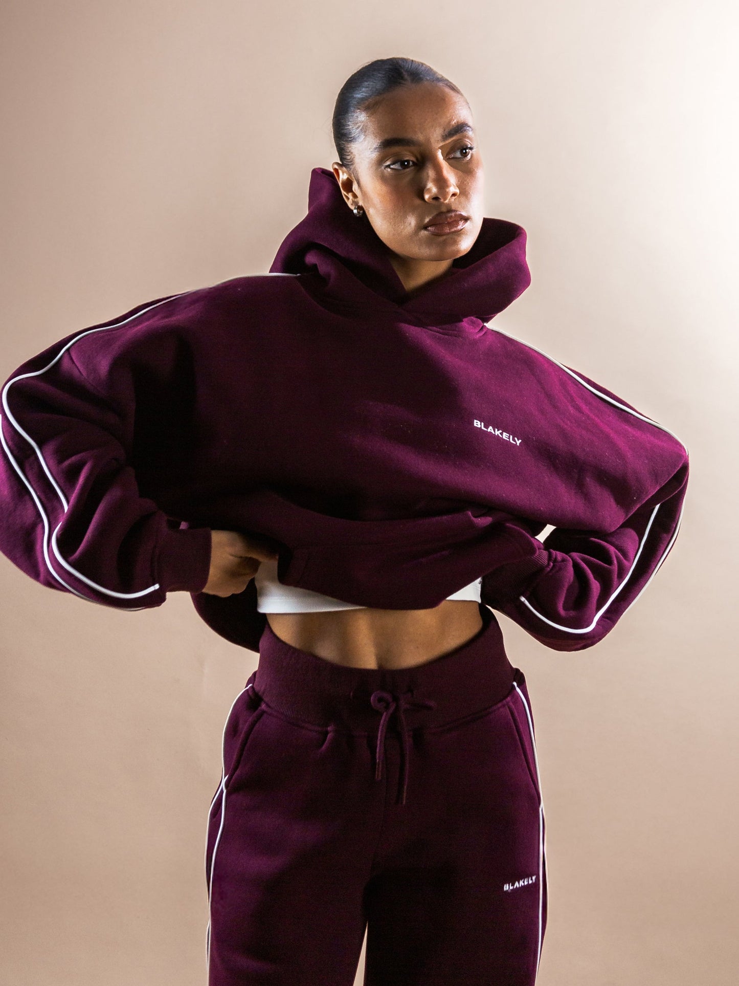 Apex Wide Leg Sweatpants - Deep Burgundy