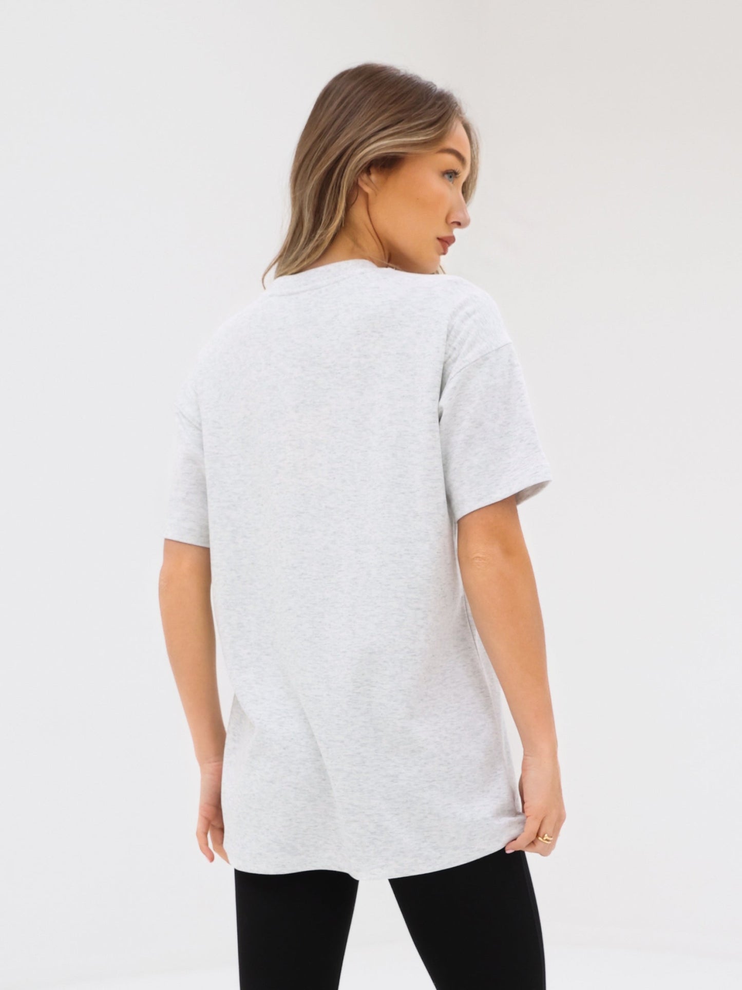 Tonal Varsity Oversized T-Shirt - Marl White