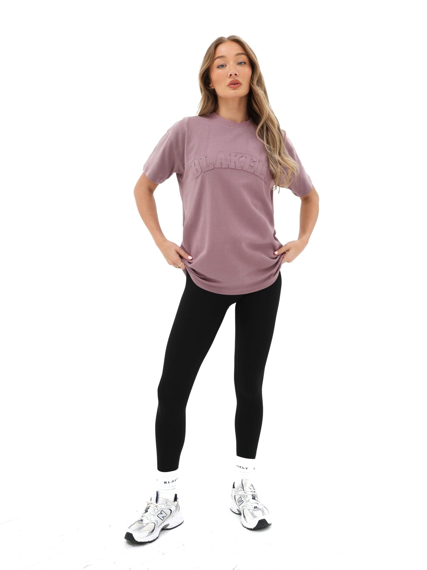 Tonal Varsity Oversized T-Shirt - Soft Mauve
