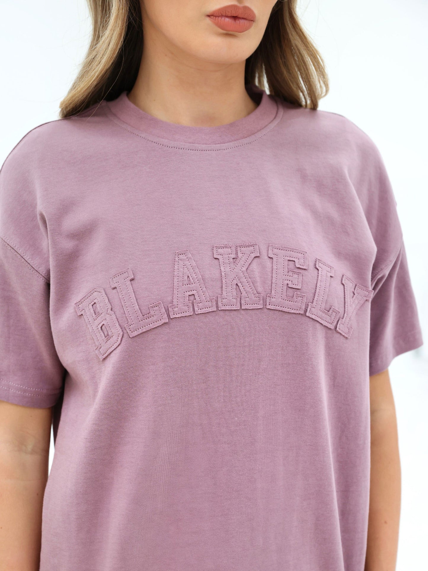 Tonal Varsity Oversized T-Shirt - Soft Mauve