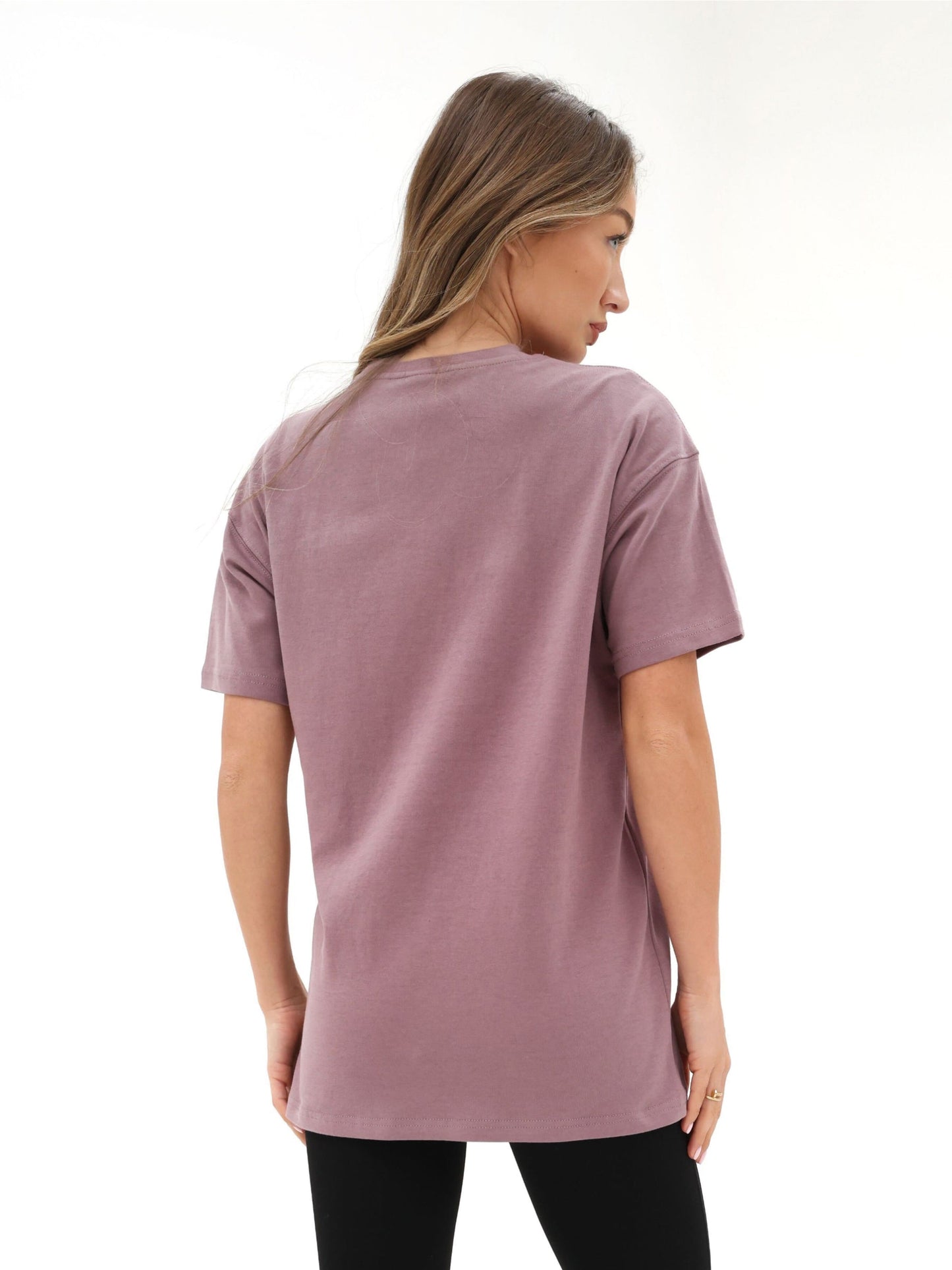 Tonal Varsity Oversized T-Shirt - Soft Mauve