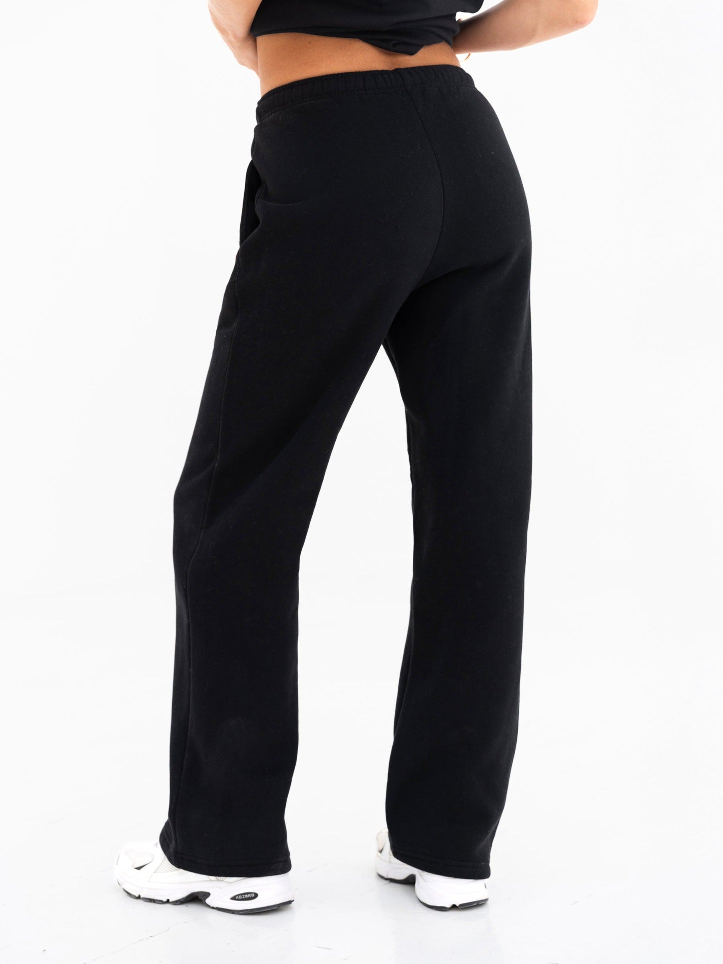 Cloud Print Wide Leg Sweatpants - Black