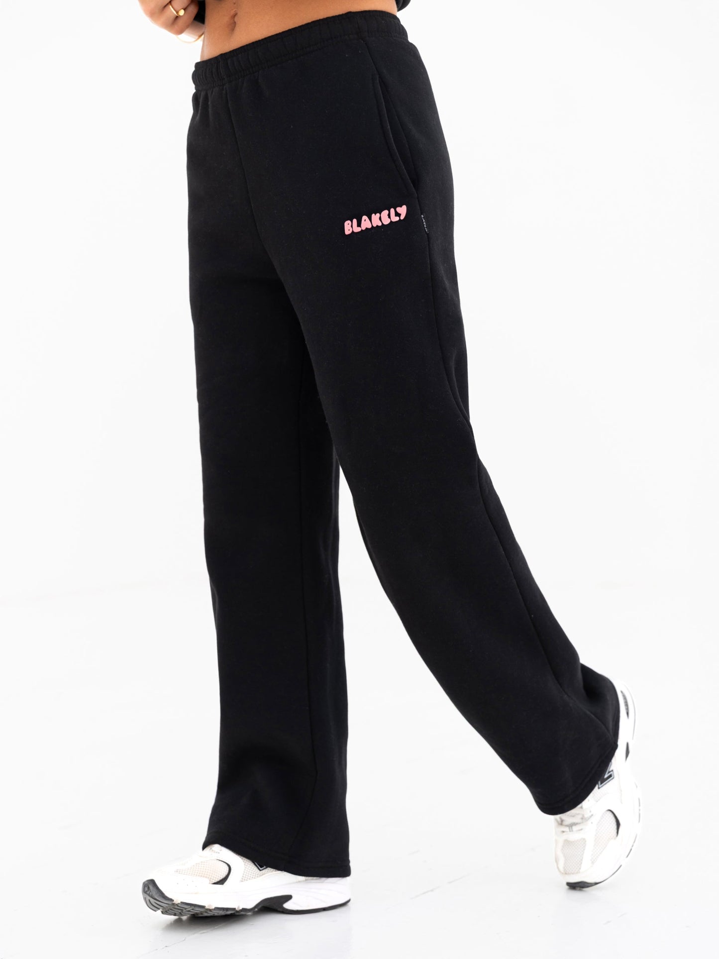 Cloud Print Wide Leg Sweatpants - Black