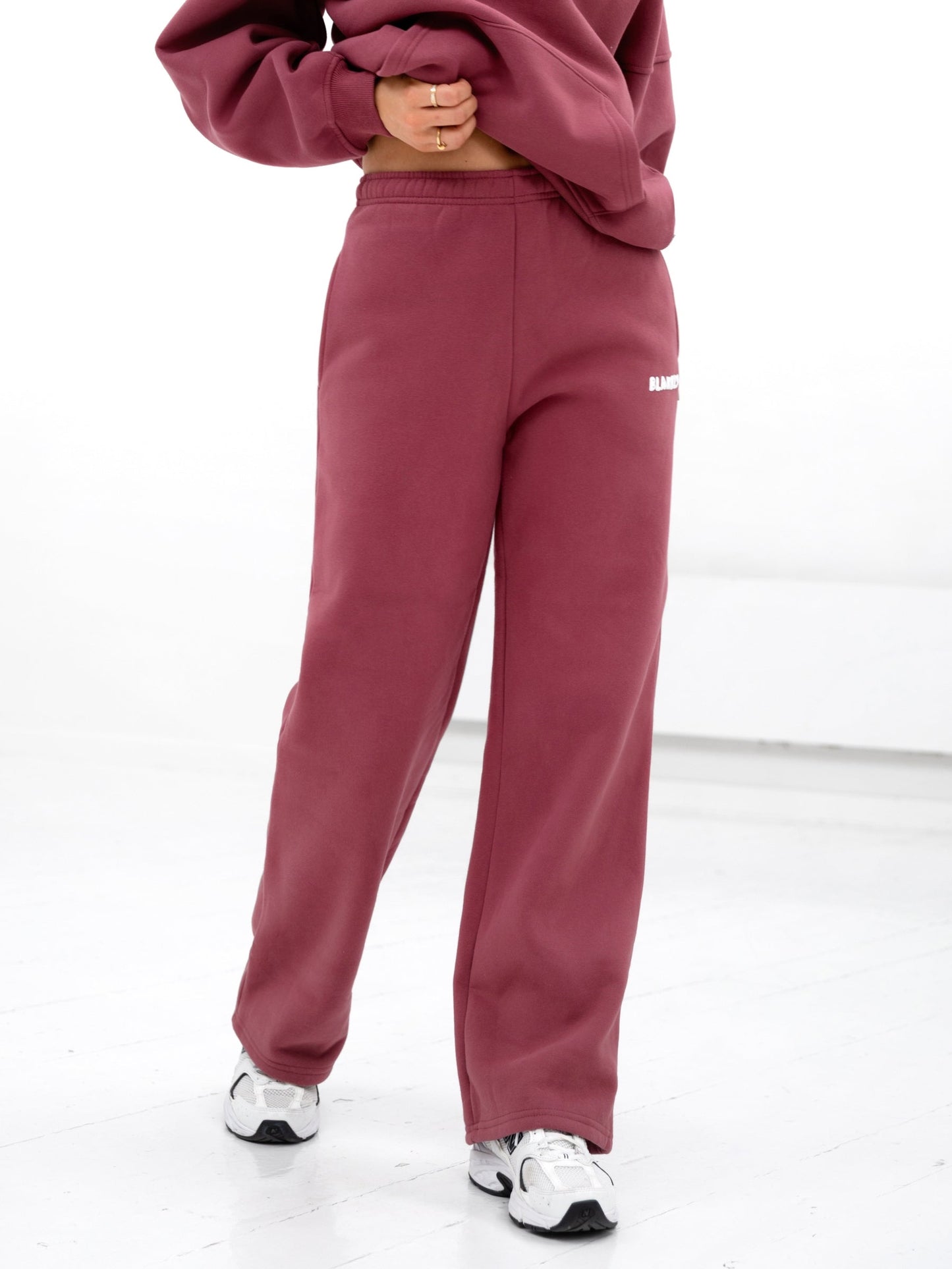 Cloud Print Wide Leg Sweatpants - Dark Pink