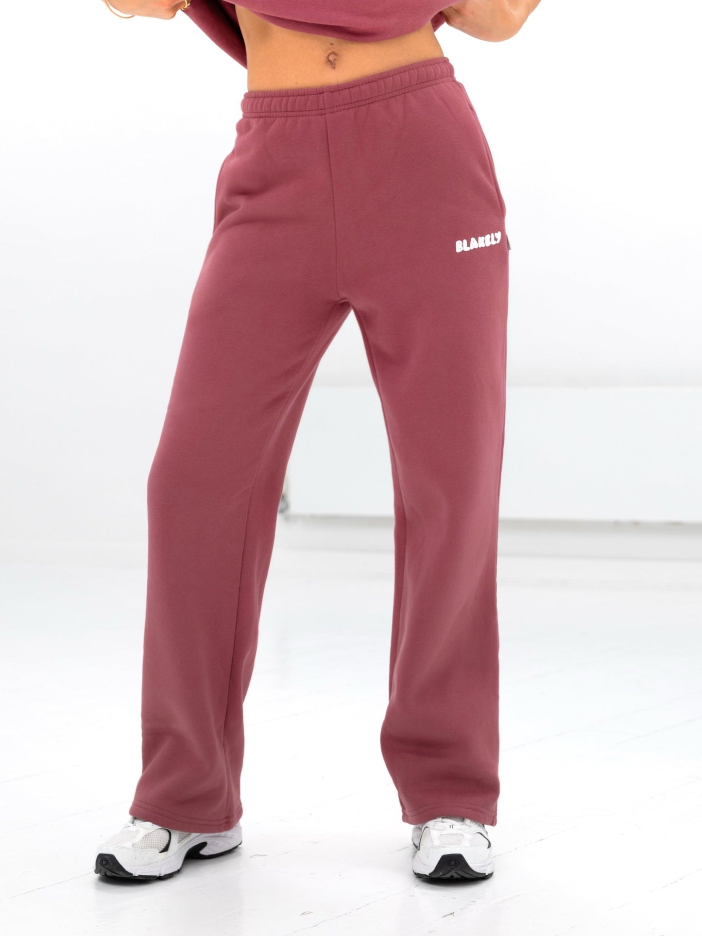 Cloud Print Wide Leg Sweatpants - Dark Pink