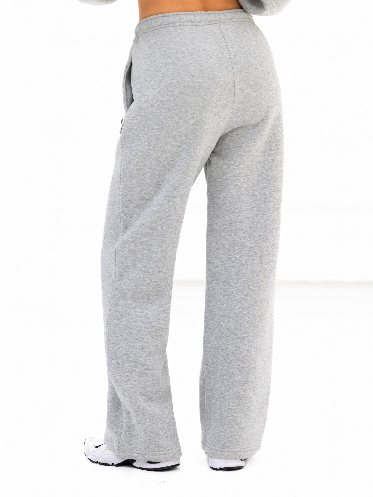 Cloud Print Wide Leg Sweatpants - Marl Grey