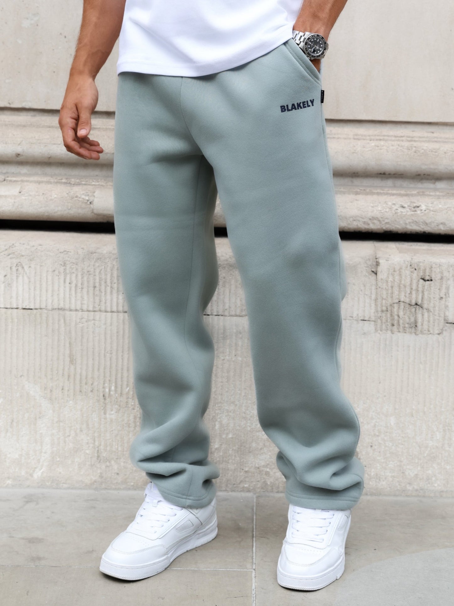 Arlo Wide Leg Sweatpants - Mineral Blue