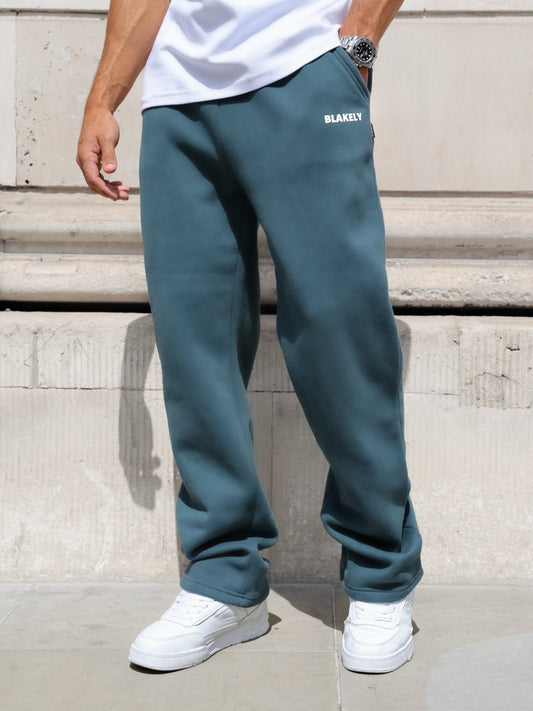Arlo Wide Leg Sweatpants - Teal Green