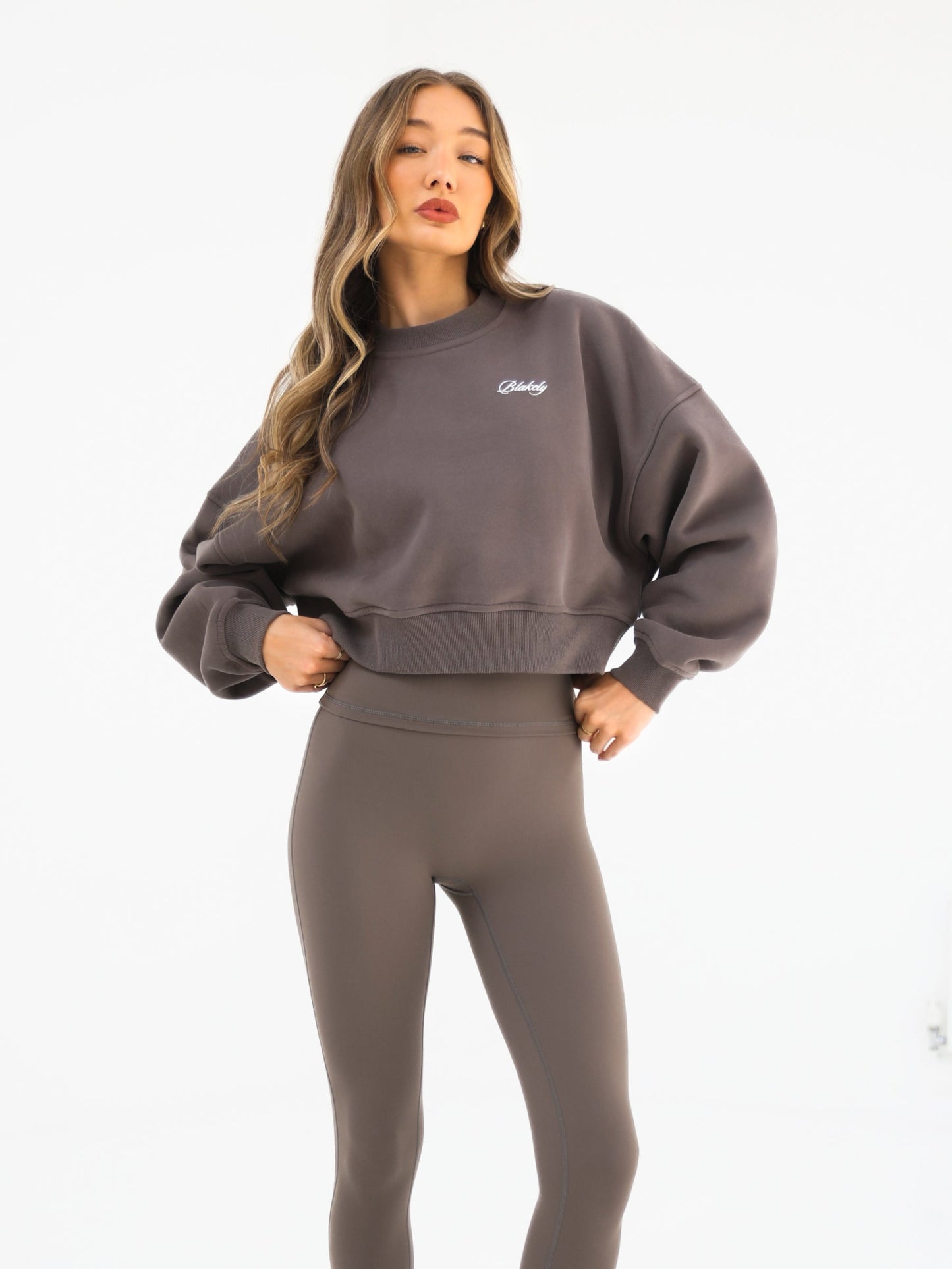 Off Duty Cropped Sweater - Ash Brown