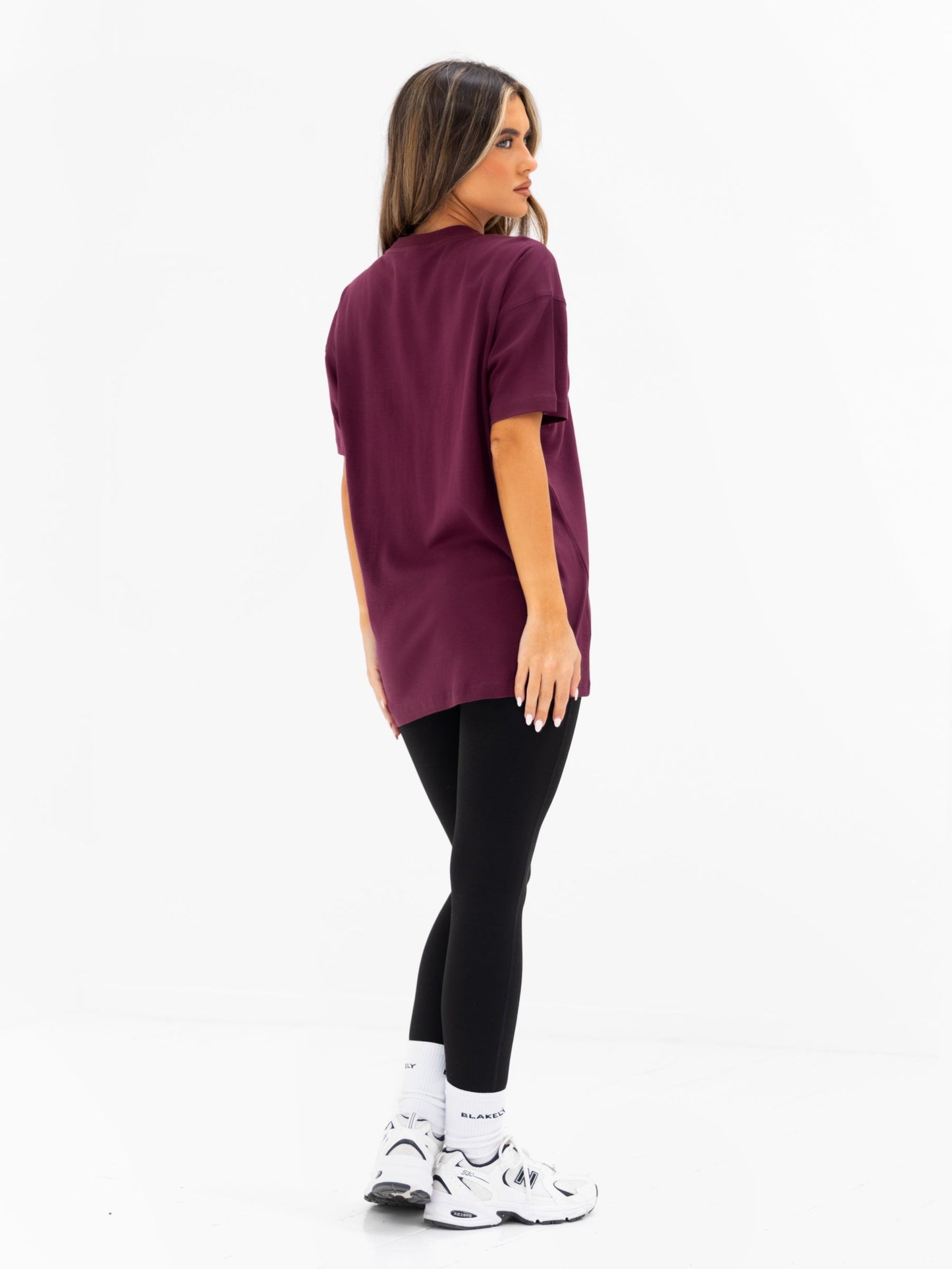 Sophia Oversized T-Shirt - Dark Cherry