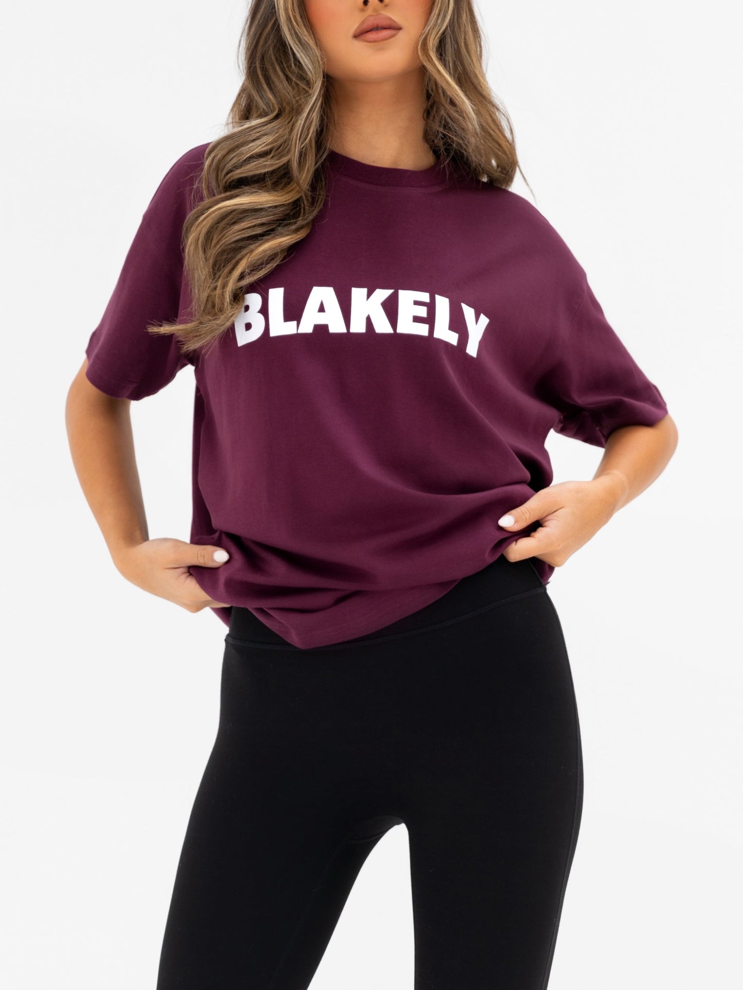 Sophia Oversized T-Shirt - Dark Cherry
