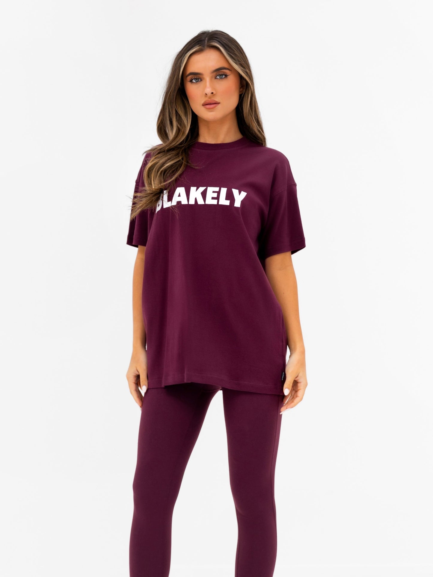 Sophia Oversized T-Shirt - Dark Cherry