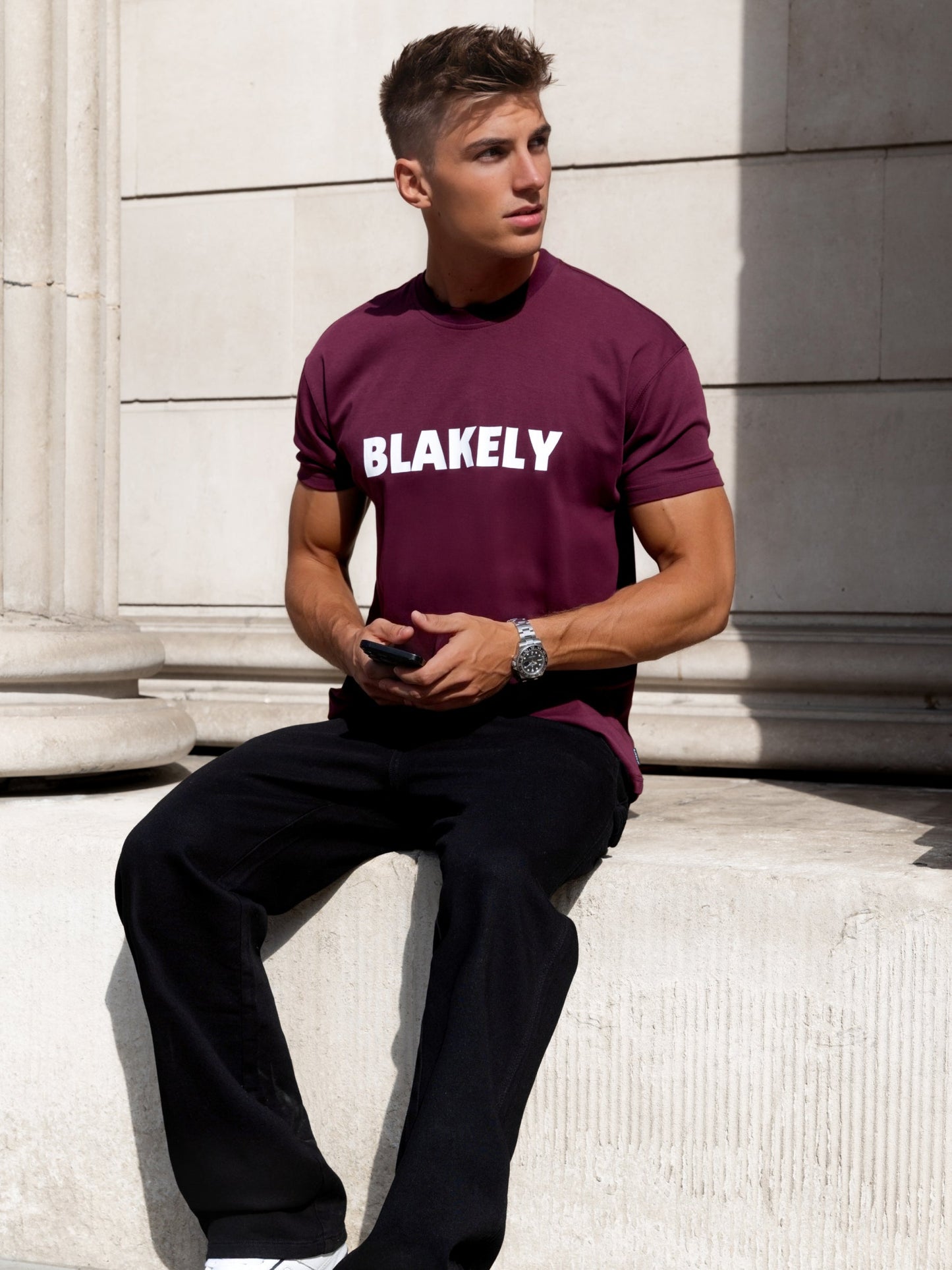 Raife Relaxed T-Shirt - Burgundy