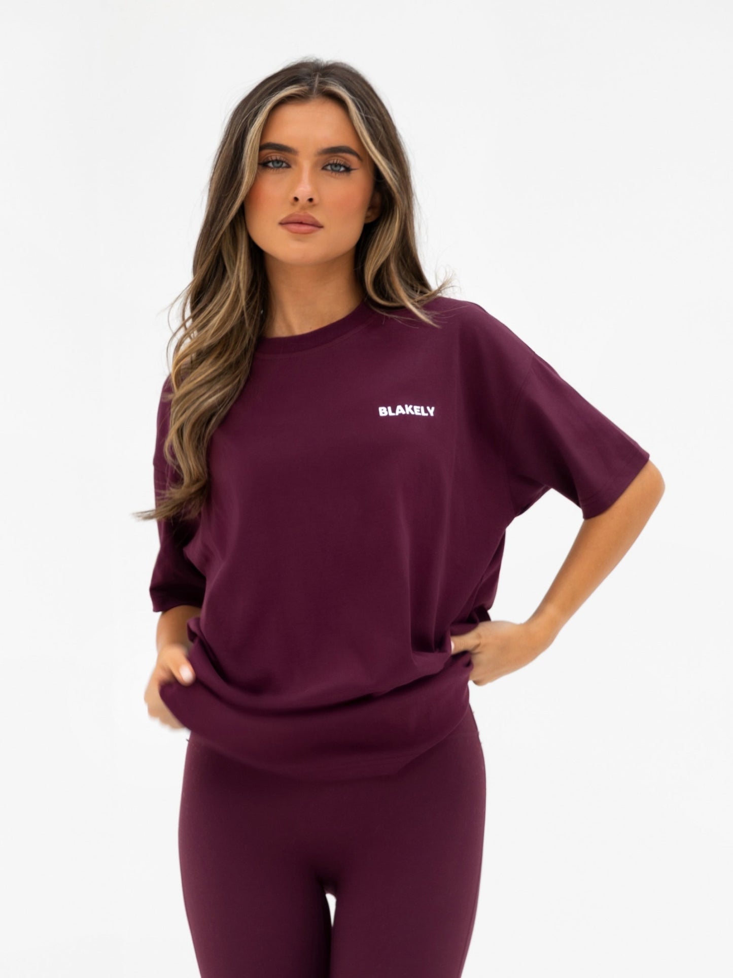 Isla Oversized T-Shirt - Dark Cherry
