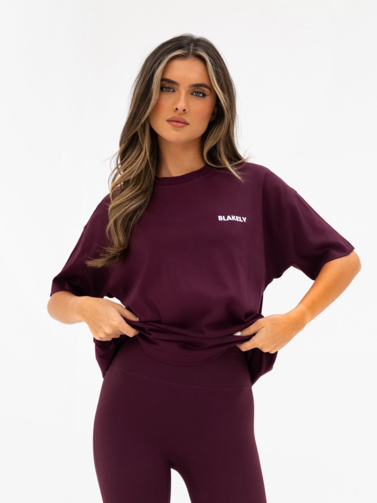 Isla Oversized T-Shirt - Dark Cherry