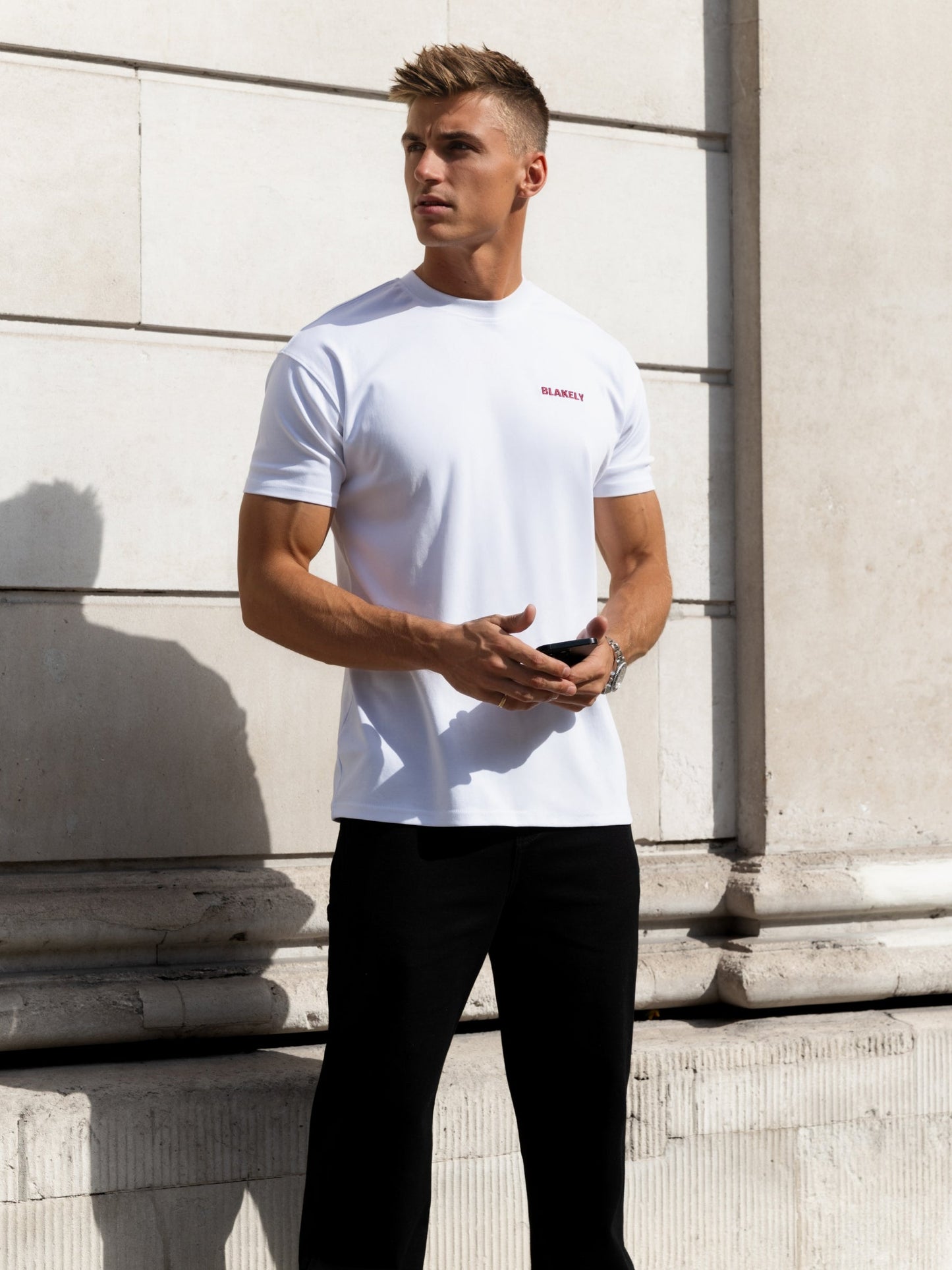 Rhys Relaxed T-Shirt - White & Burgundy