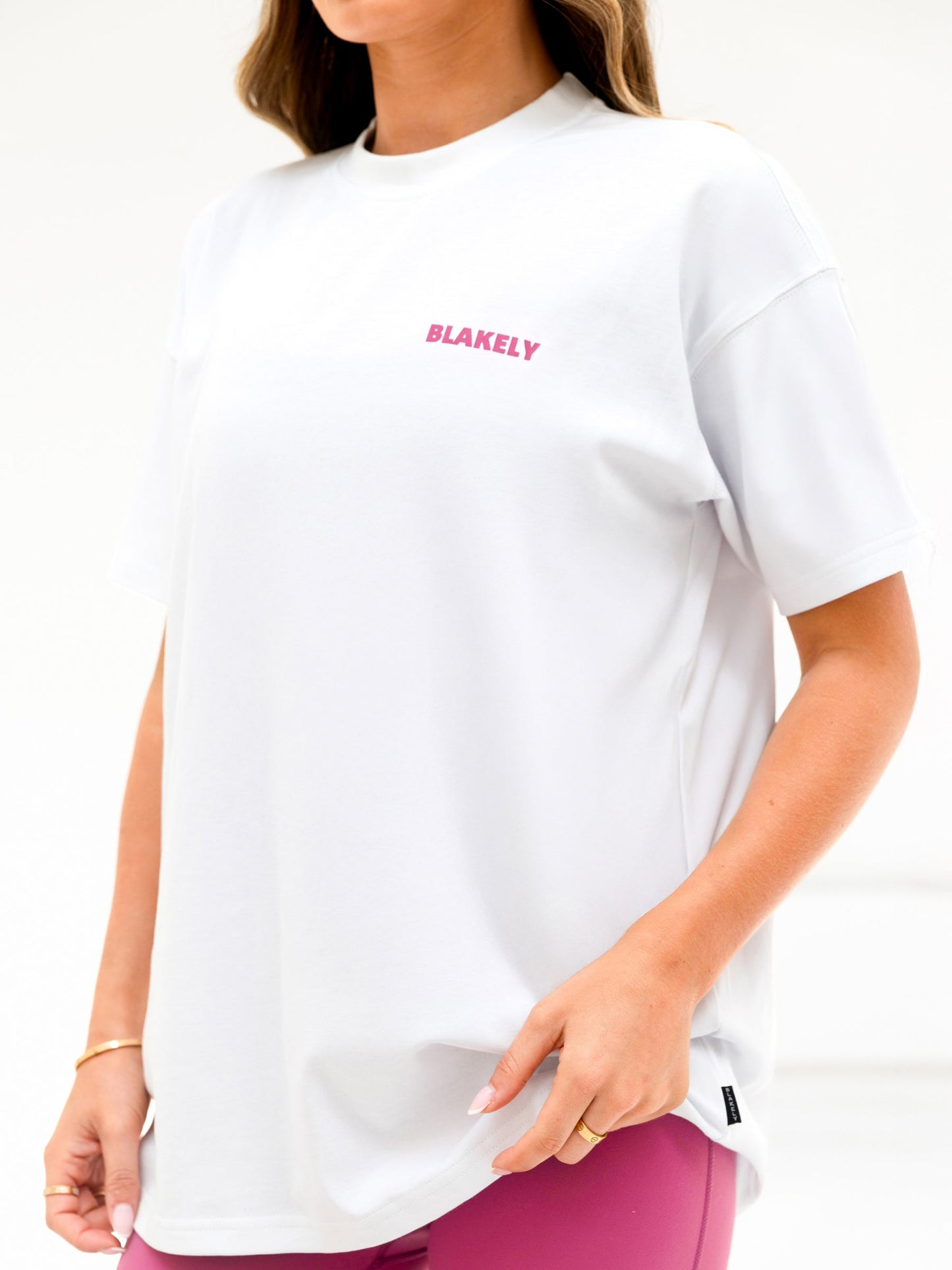 Amelie Ultra Oversized T-Shirt - White & Pink