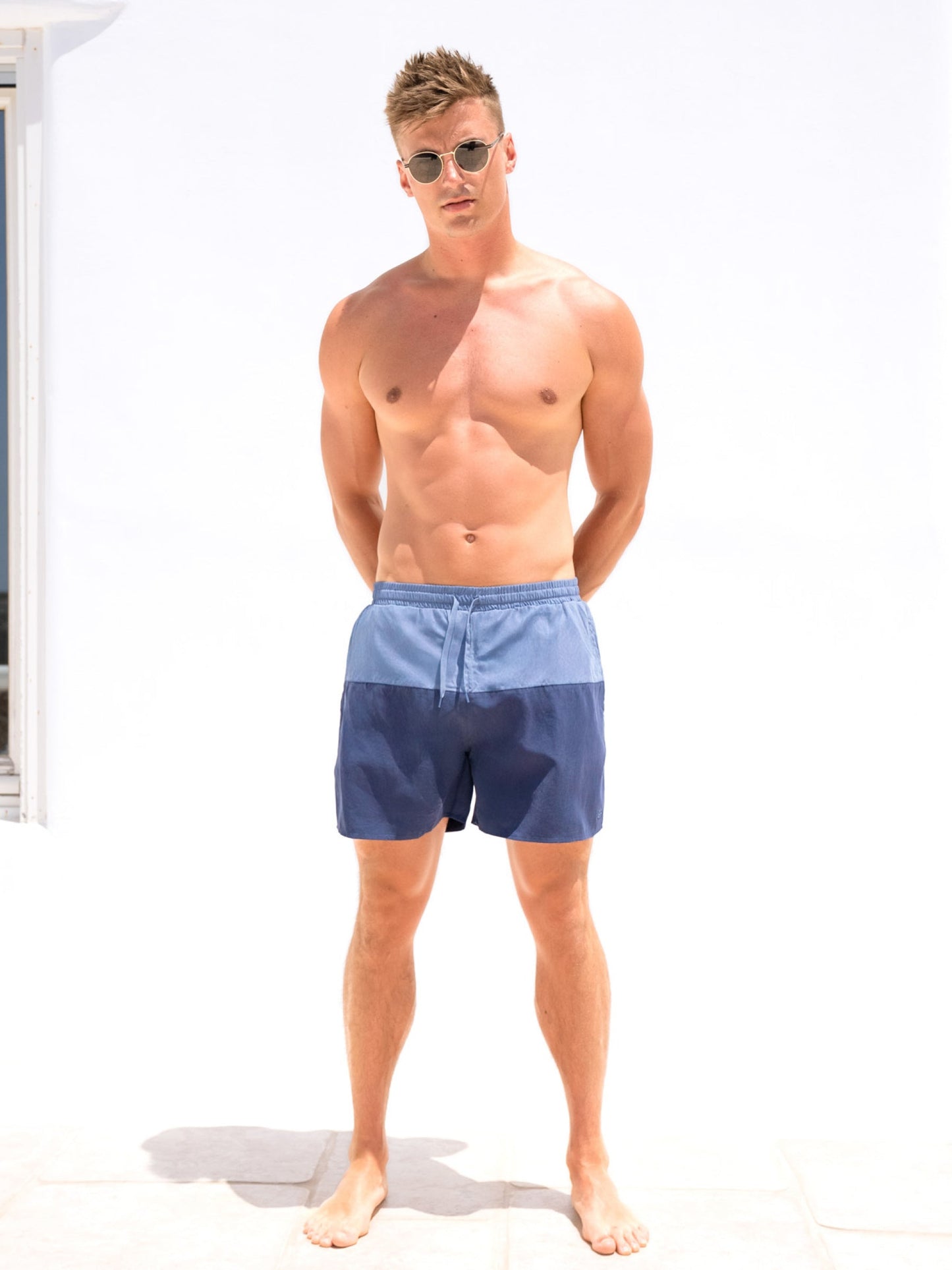 Anchor Swim Shorts - Dusty Blue
