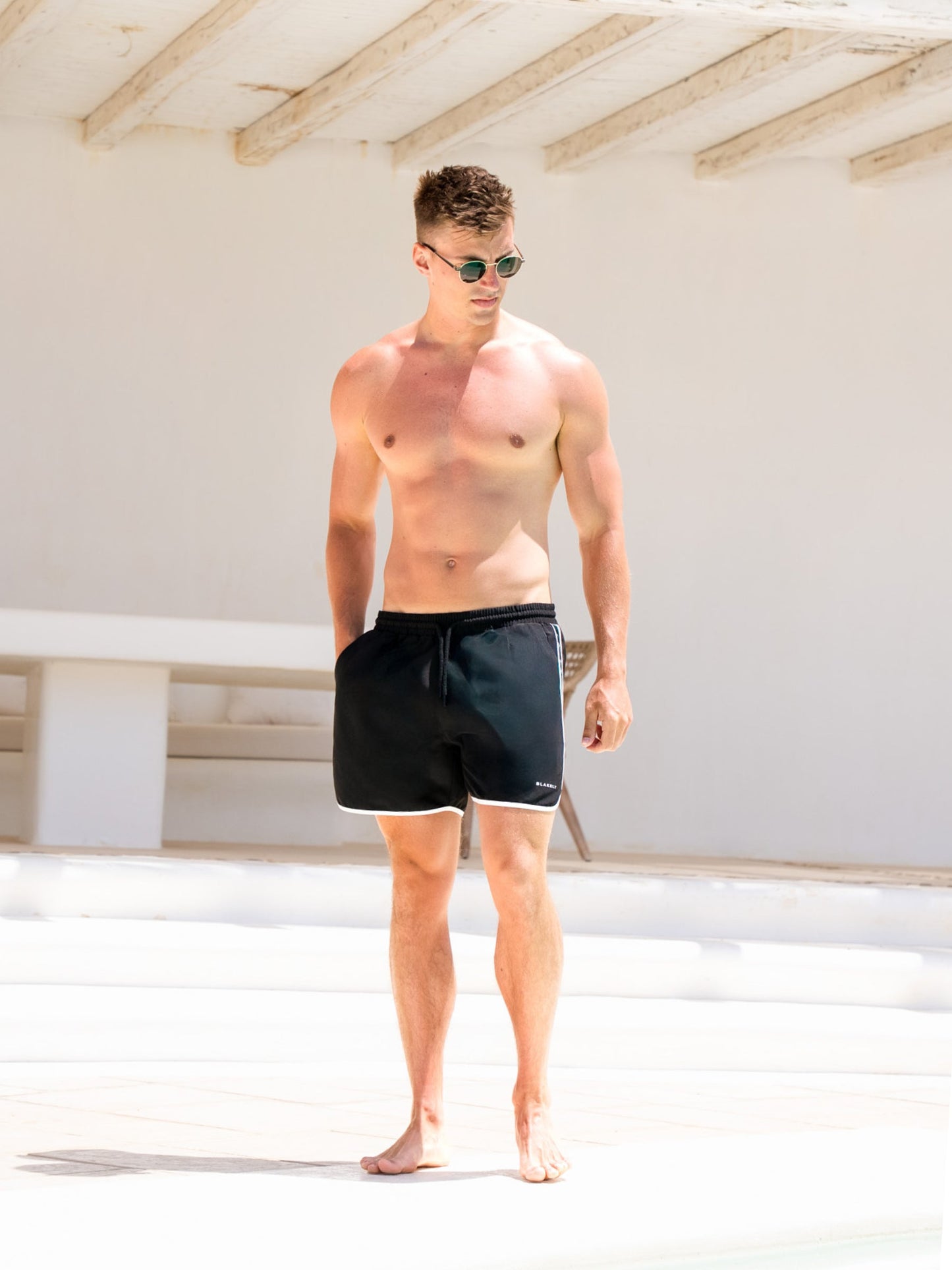 Panel Swim Shorts - Black